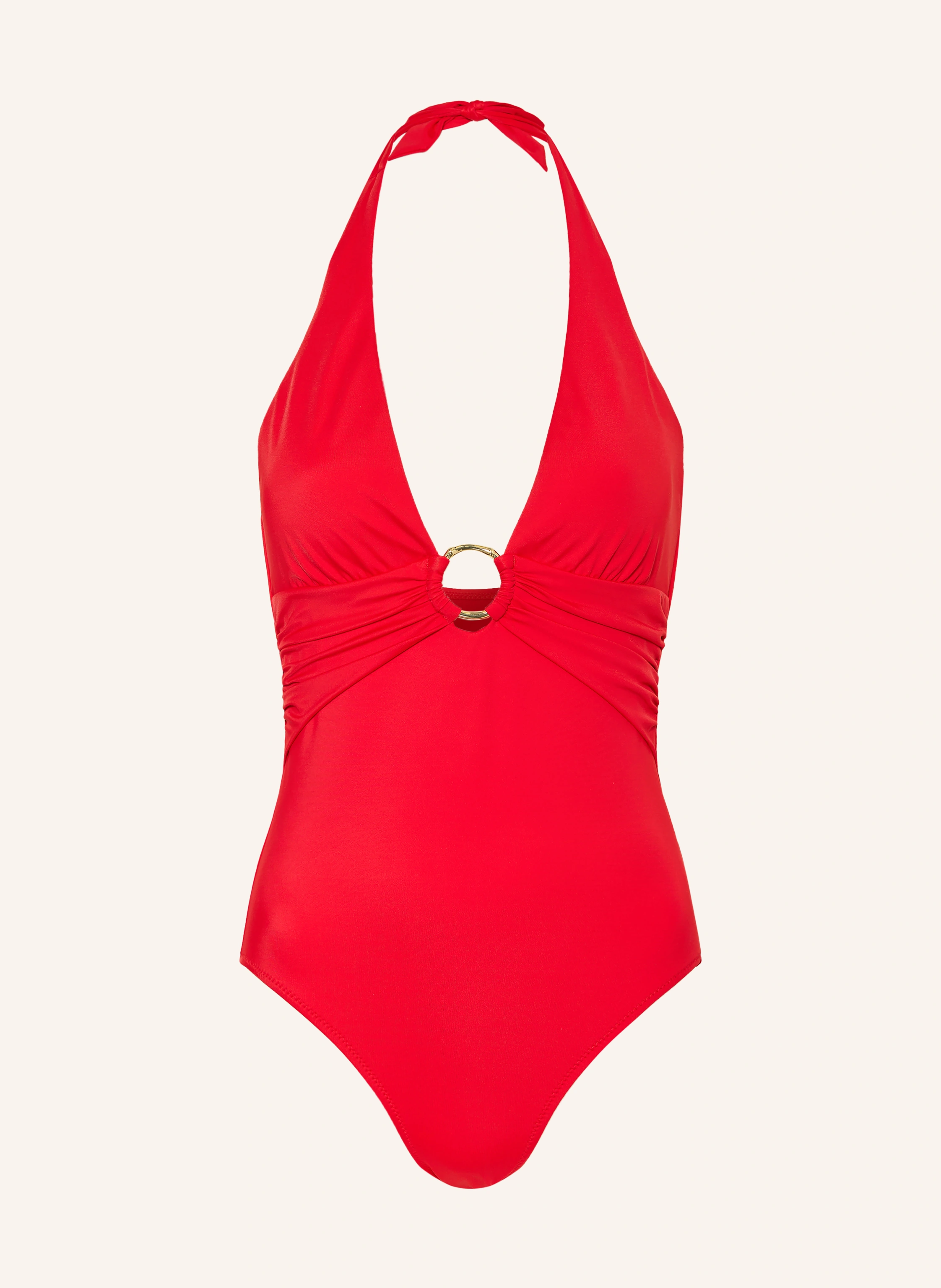 heidi klein PETALIA halter neck swimsuit: RED