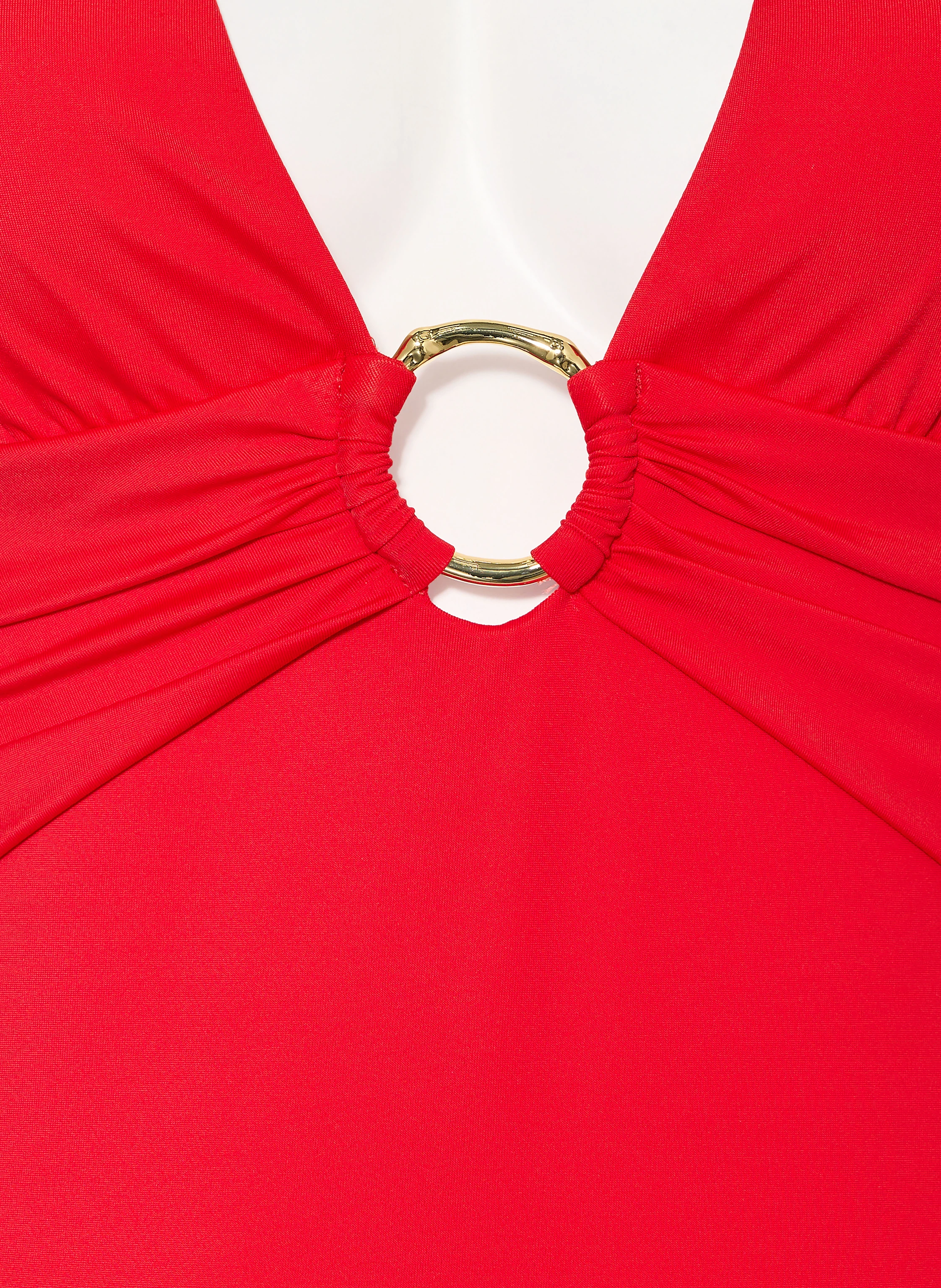 heidi klein PETALIA halter neck swimsuit: RED