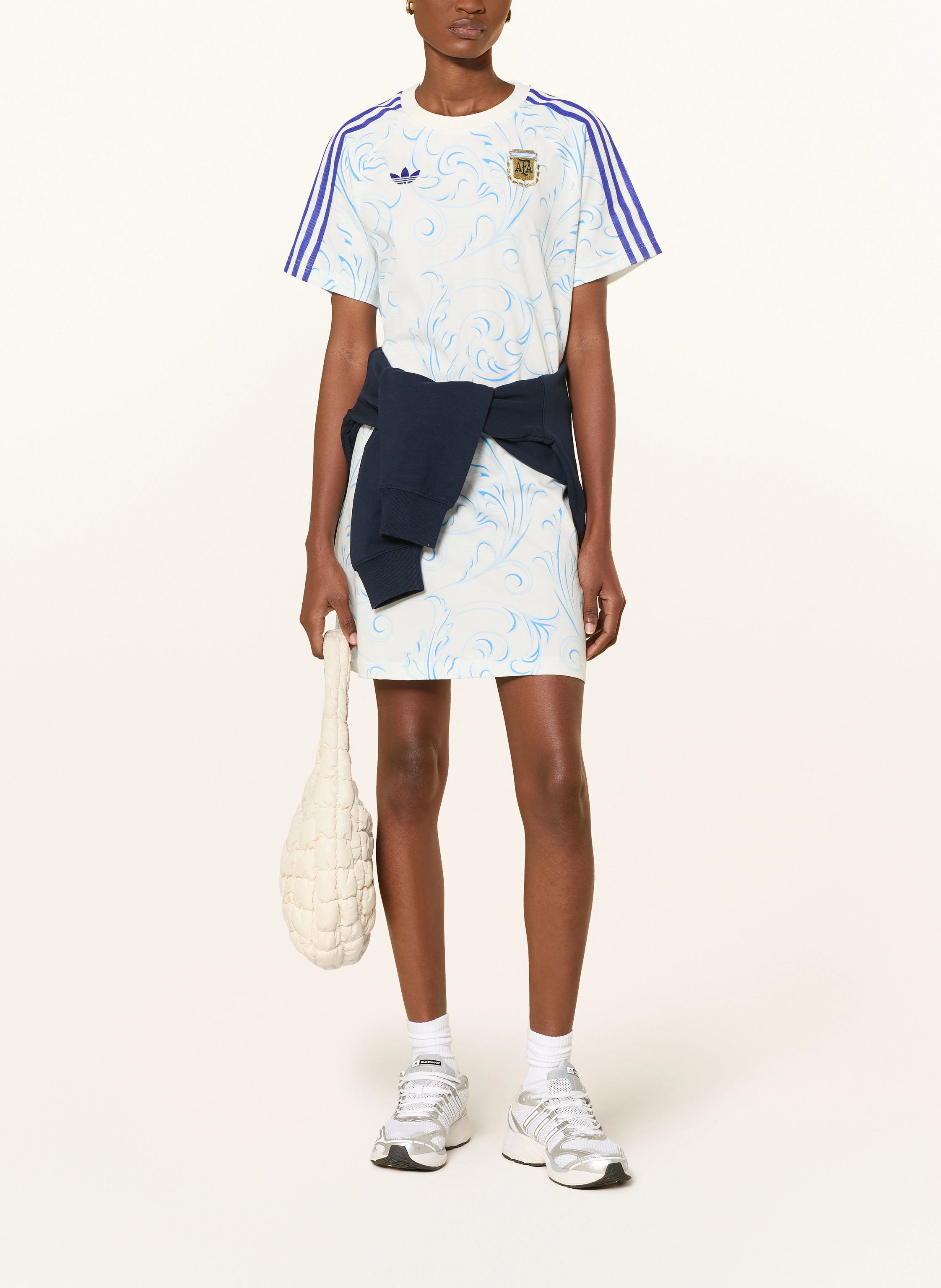 jersey smock midi dress Threadbare Women's Blue Floral Print Ladies' Jersey Midi Smock Dress with  Pockets