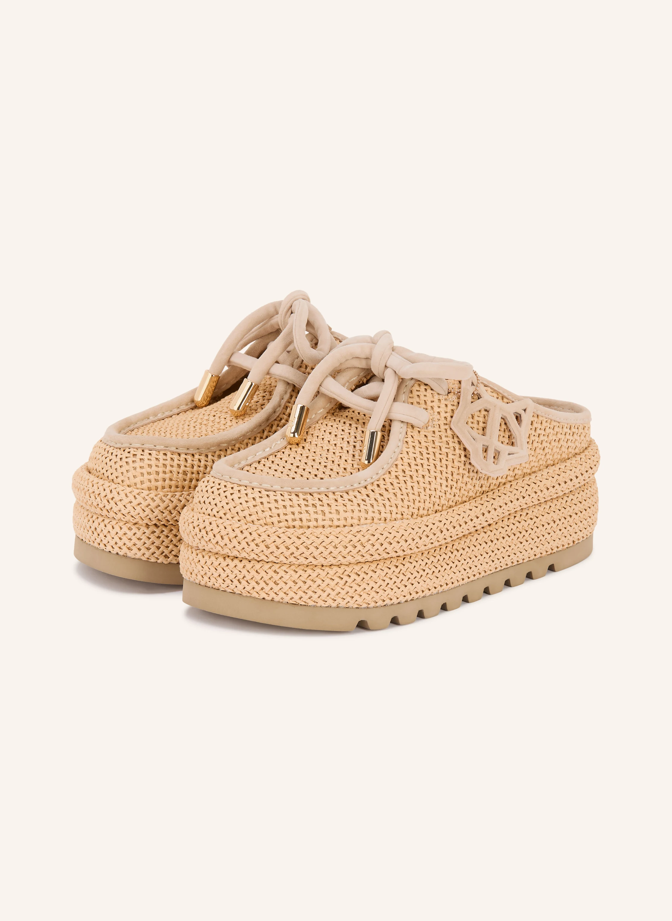 BRIEFING 新品　WINDBLOCK MOLE YARN BROUSON NAKED WOLFE BLIZZARD Platform Mules in light brown