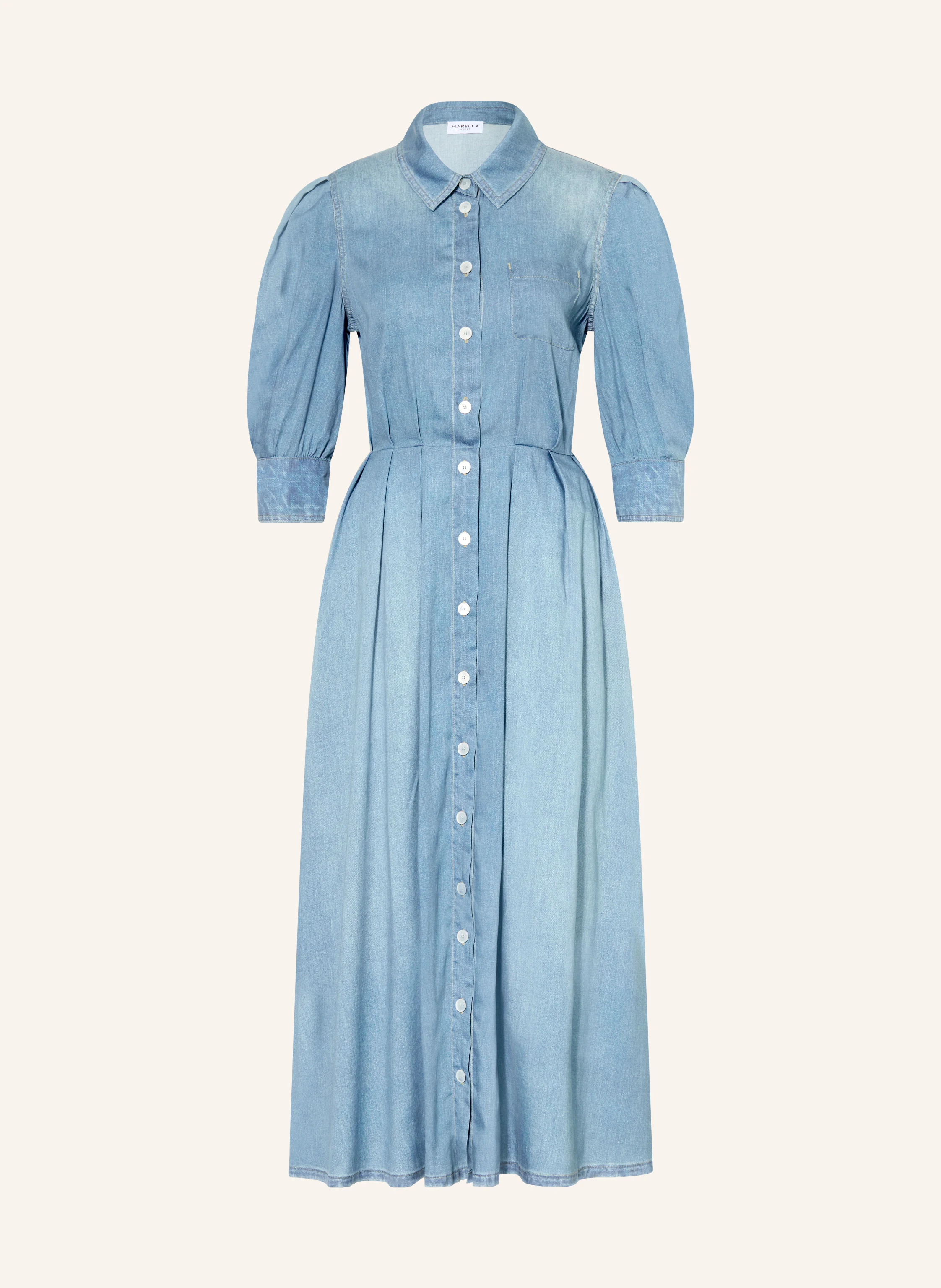 MARELLA MLSCERCHIA shirt dress in denim look with 3/4 sleeves in blue