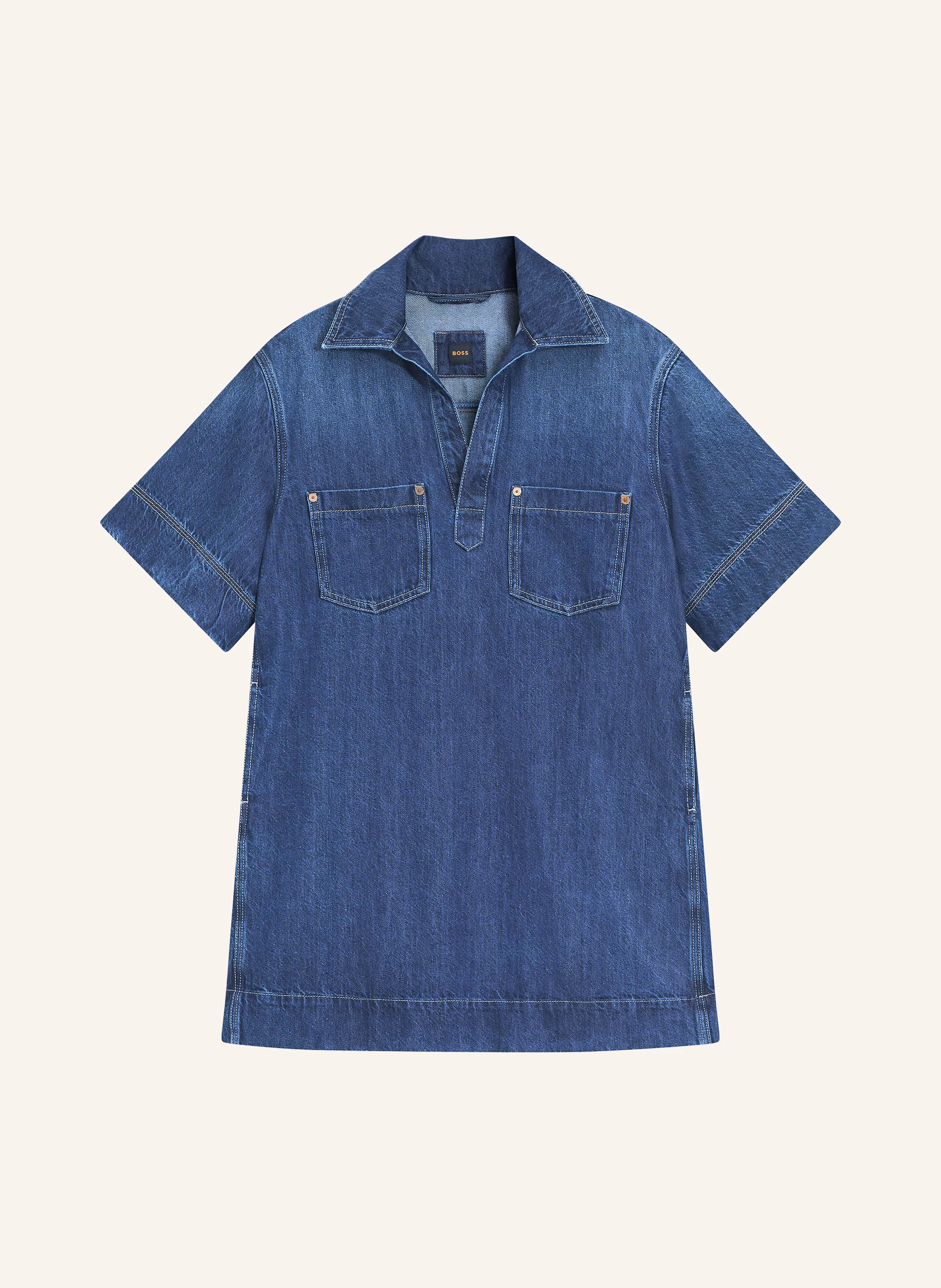 BOSS denim dress in dark blue