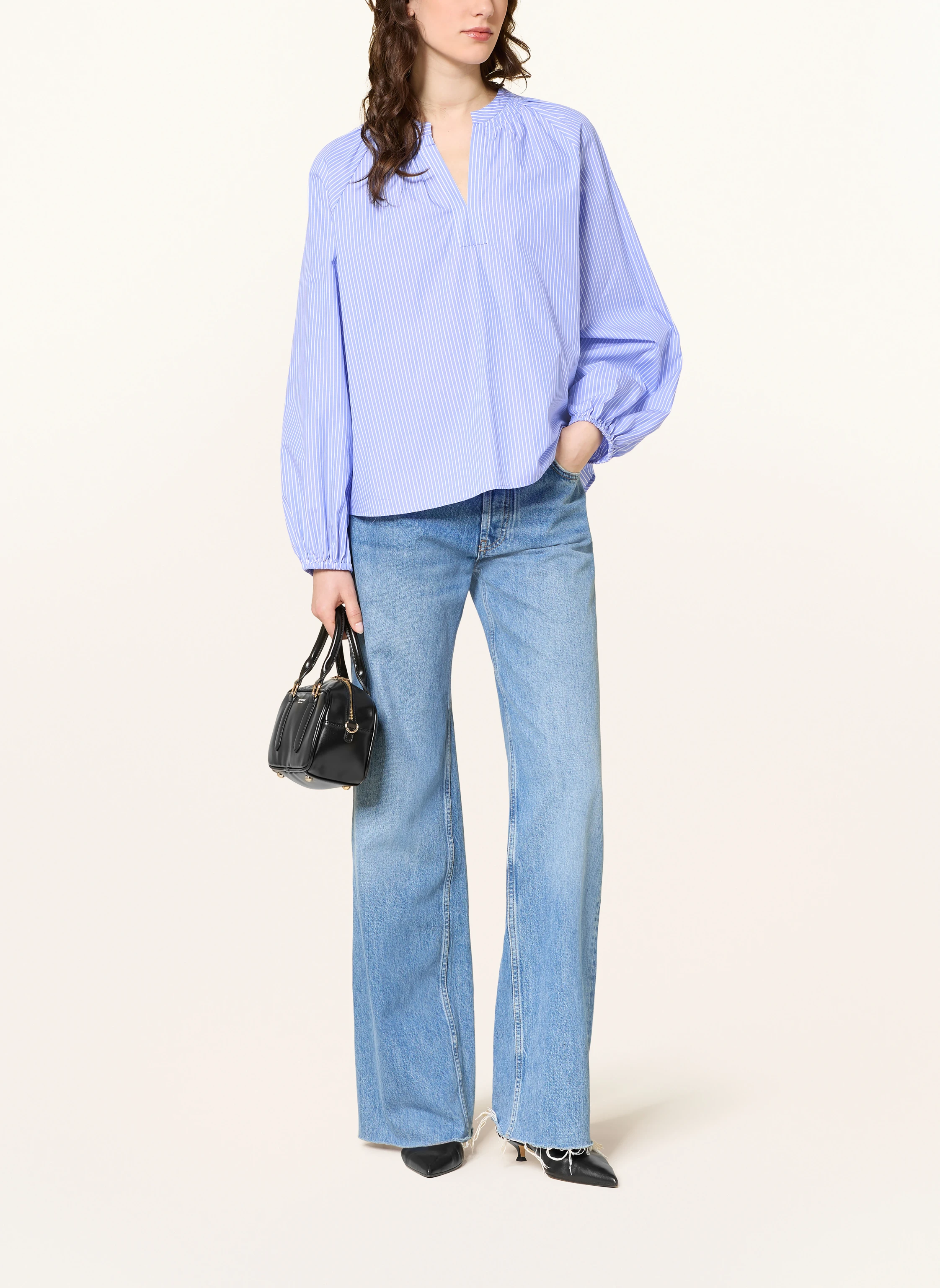 Soluzione blouse shirt: LIGHT BLUE / WHITE