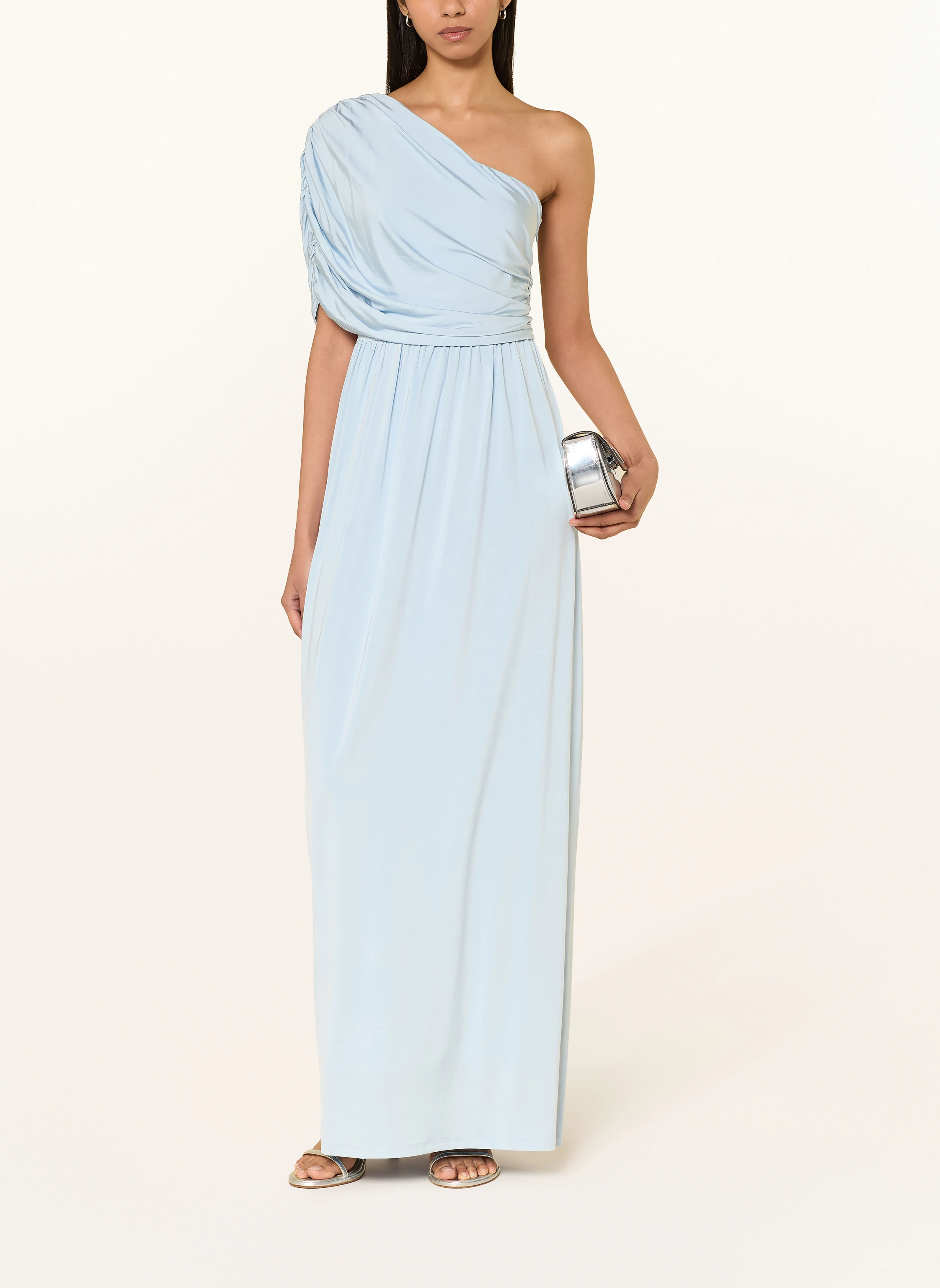 knitted maternity dress Light Blue Wide Ribbed Knit Collared Maternity Midi Dress – PinkBlush main image 1