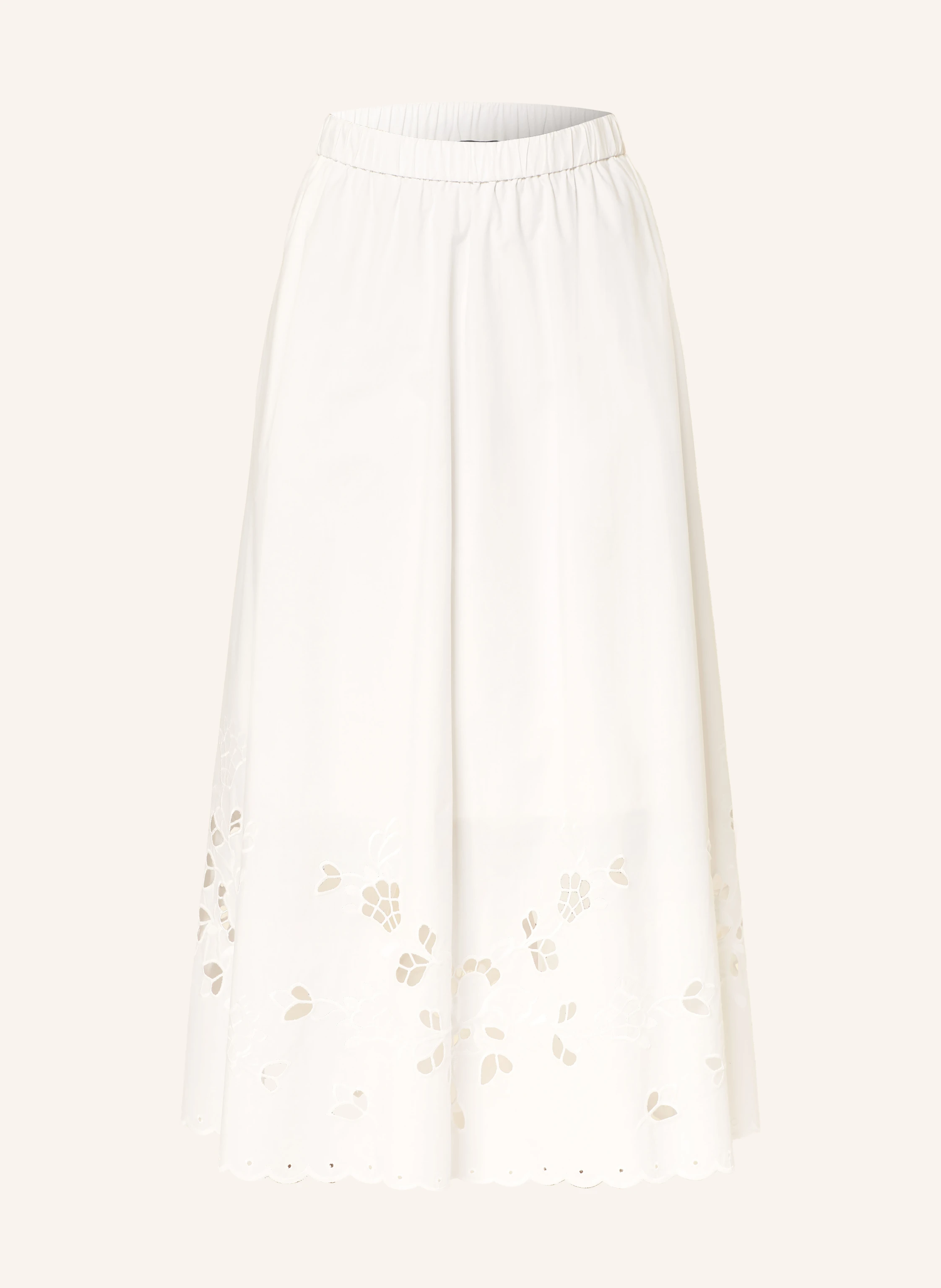 WEEKEND Max Mara CARAVAN Skirt with Lace: WHITE