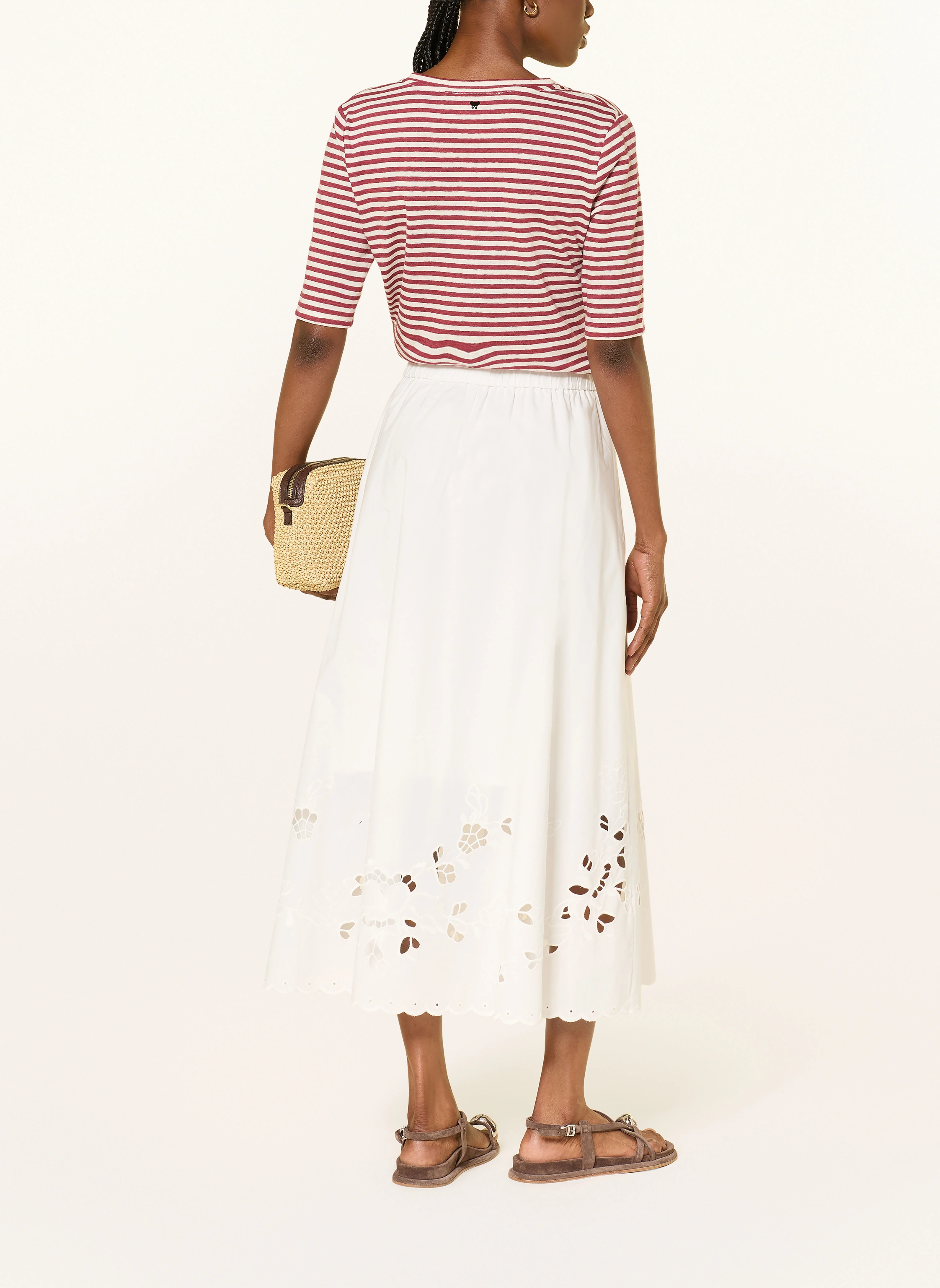 WEEKEND Max Mara CARAVAN Skirt with Lace: WHITE