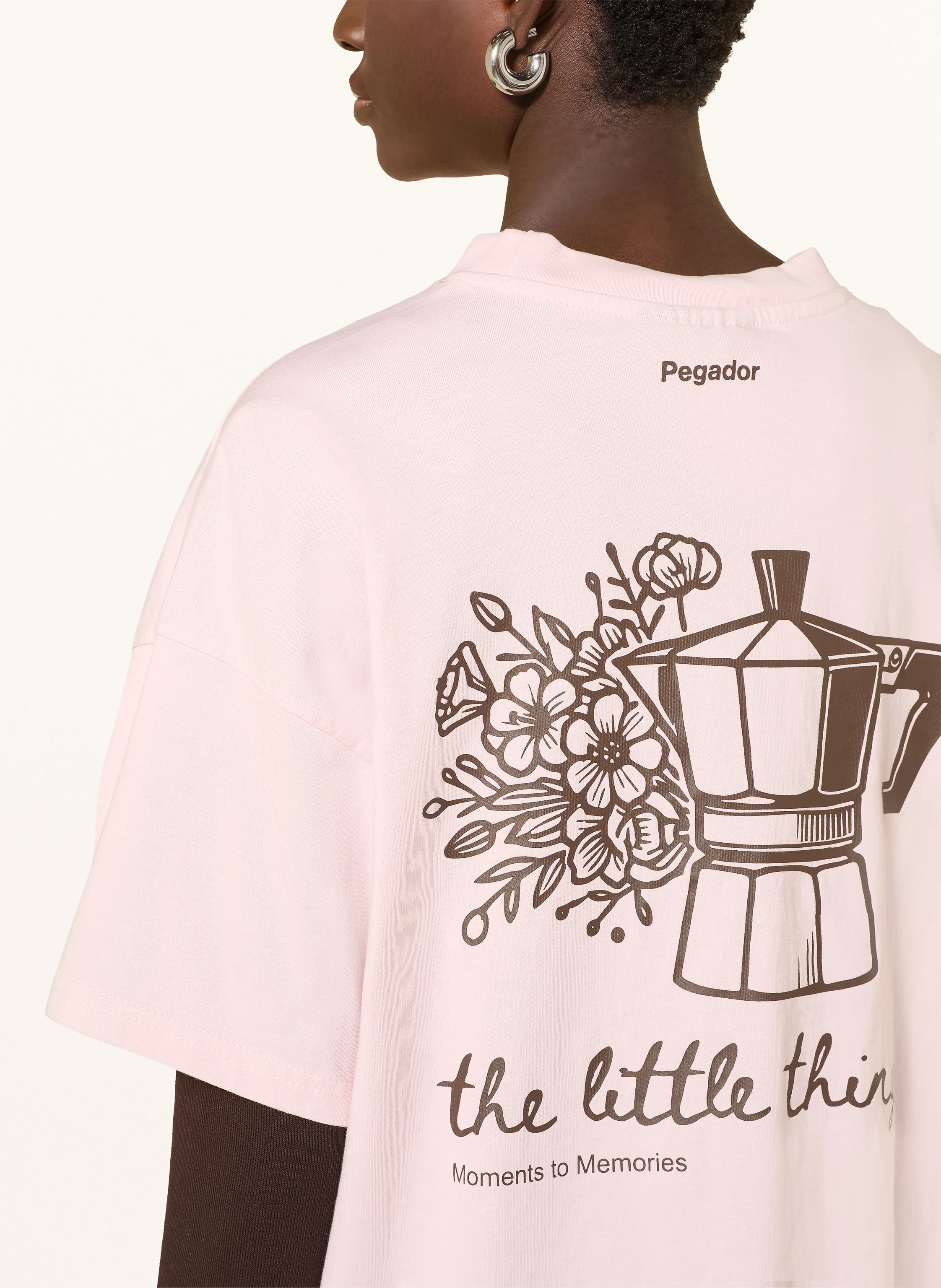 PEGADOR MIRAVET oversized shirt: LIGHT PINK / BROWN