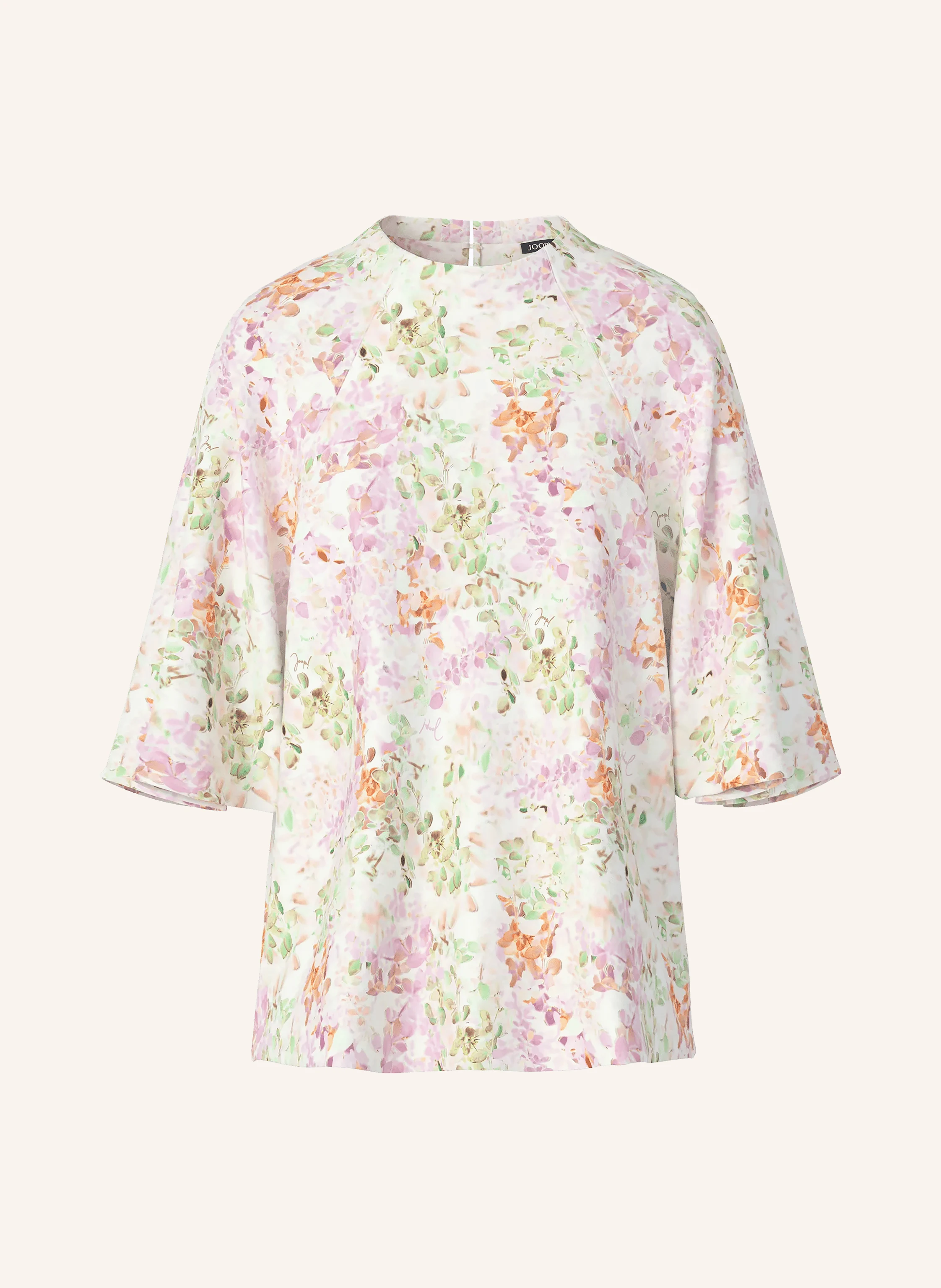 JOOP! Bluse-shirt BRINA med 3/4-ærmer: HVID / ROSA / LYSEGRØN