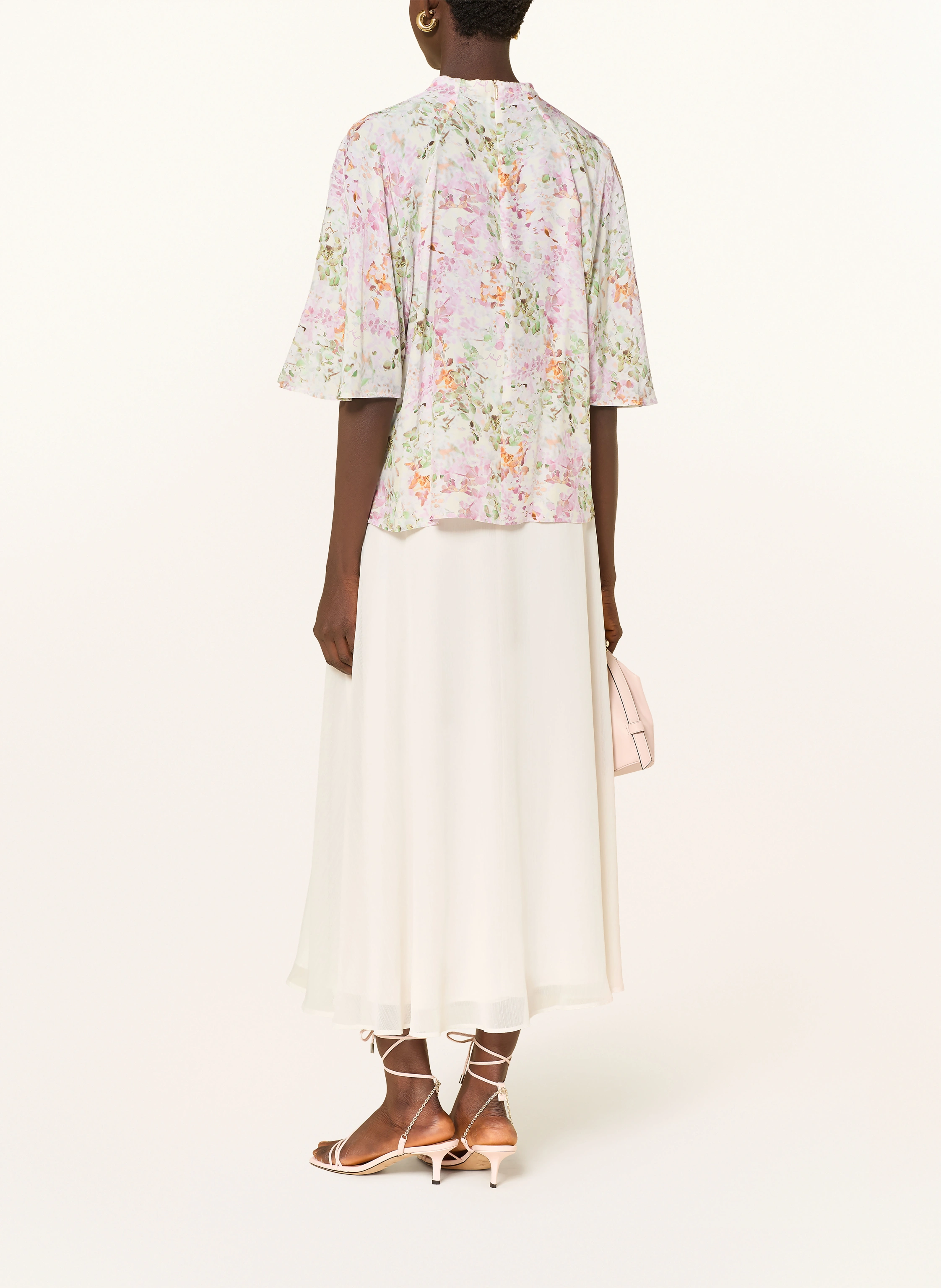 JOOP! Bluse-shirt BRINA med 3/4-ærmer: HVID / ROSA / LYSEGRØN