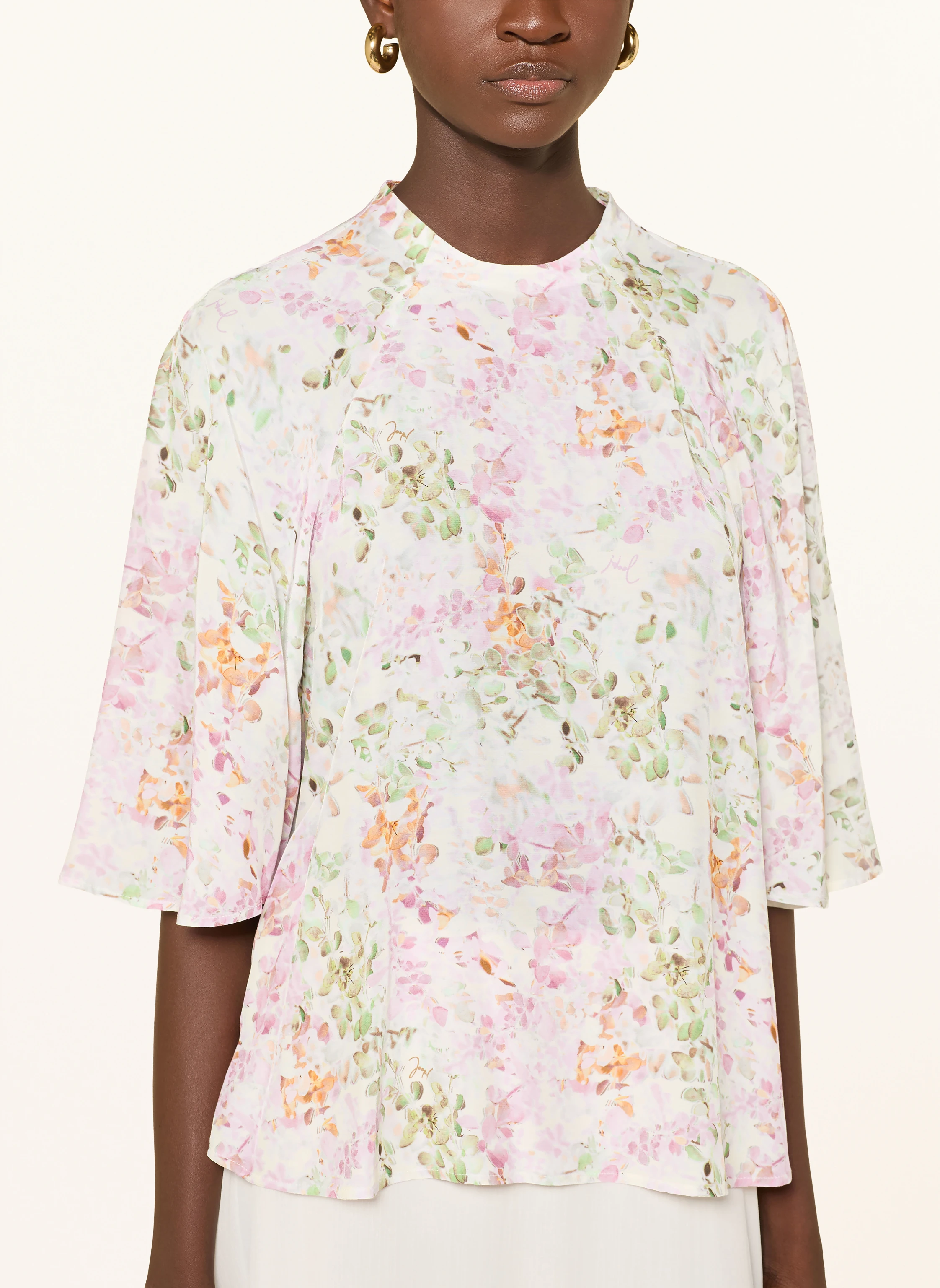 JOOP! Bluse-shirt BRINA med 3/4-ærmer: HVID / ROSA / LYSEGRØN