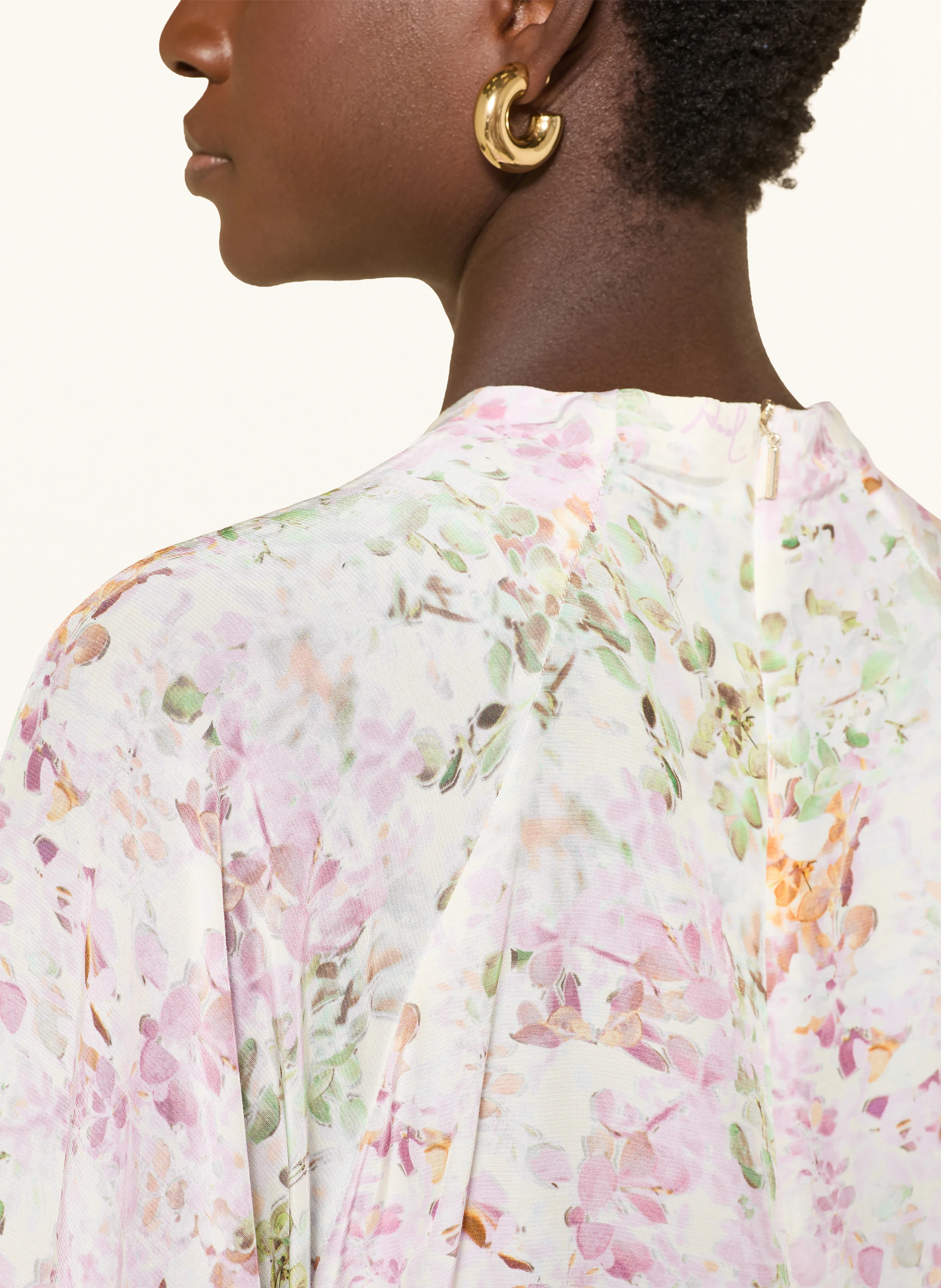 JOOP! Bluse-shirt BRINA med 3/4-ærmer: HVID / ROSA / LYSEGRØN