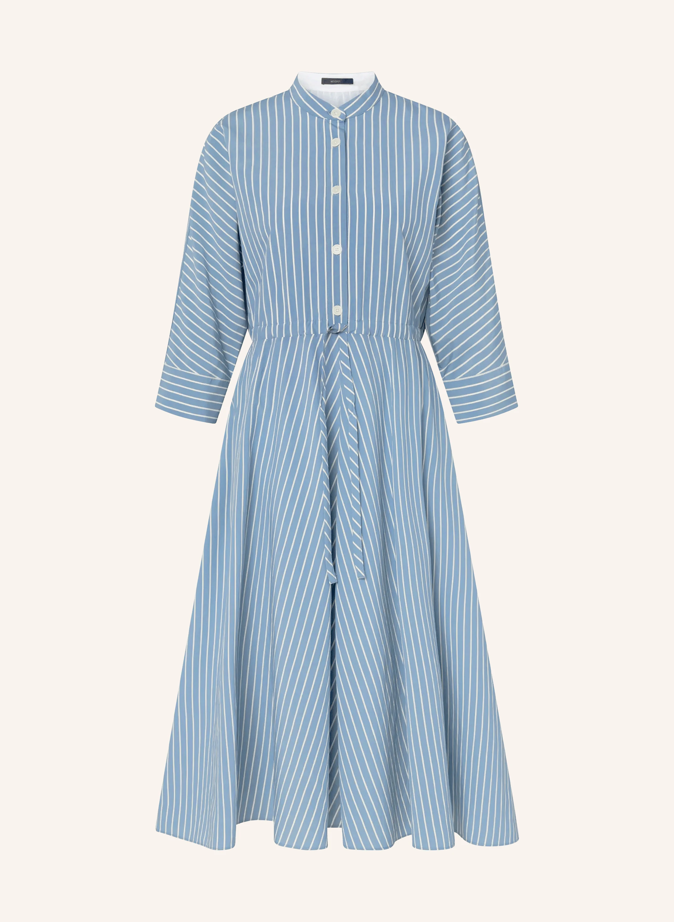 windsor. Dress with 3/4-length sleeves in blue / white
