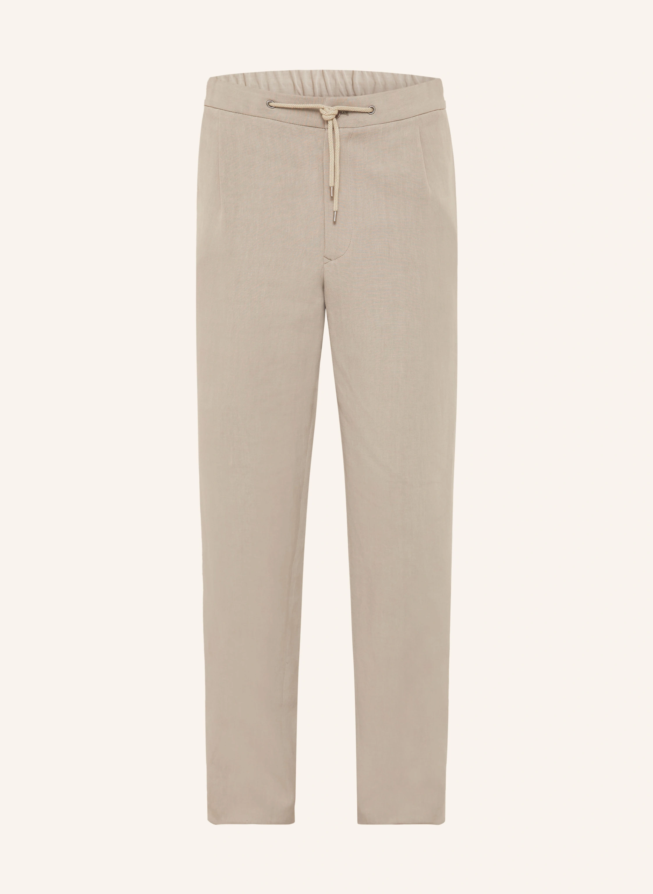 GIORGIO ARMANI Regular fit linen suit pants in u6167 roasted cashew
