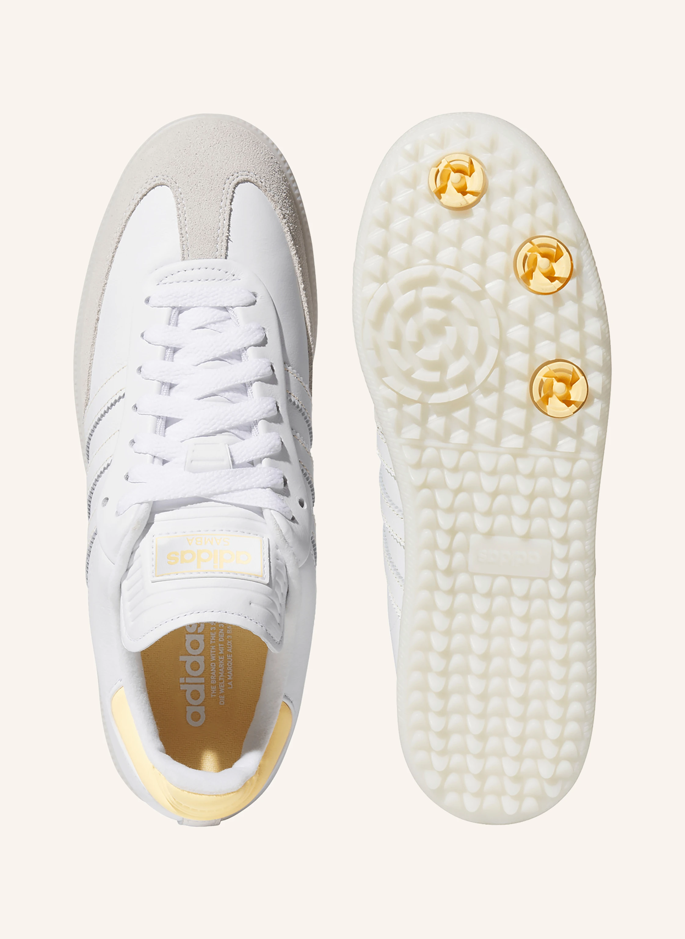 adidas Originals SAMBA GOLF Golf Shoes in white / light gray / light yellow adidas Originals SAMBA GOLF Golf Shoes in white / light gray / light yellow