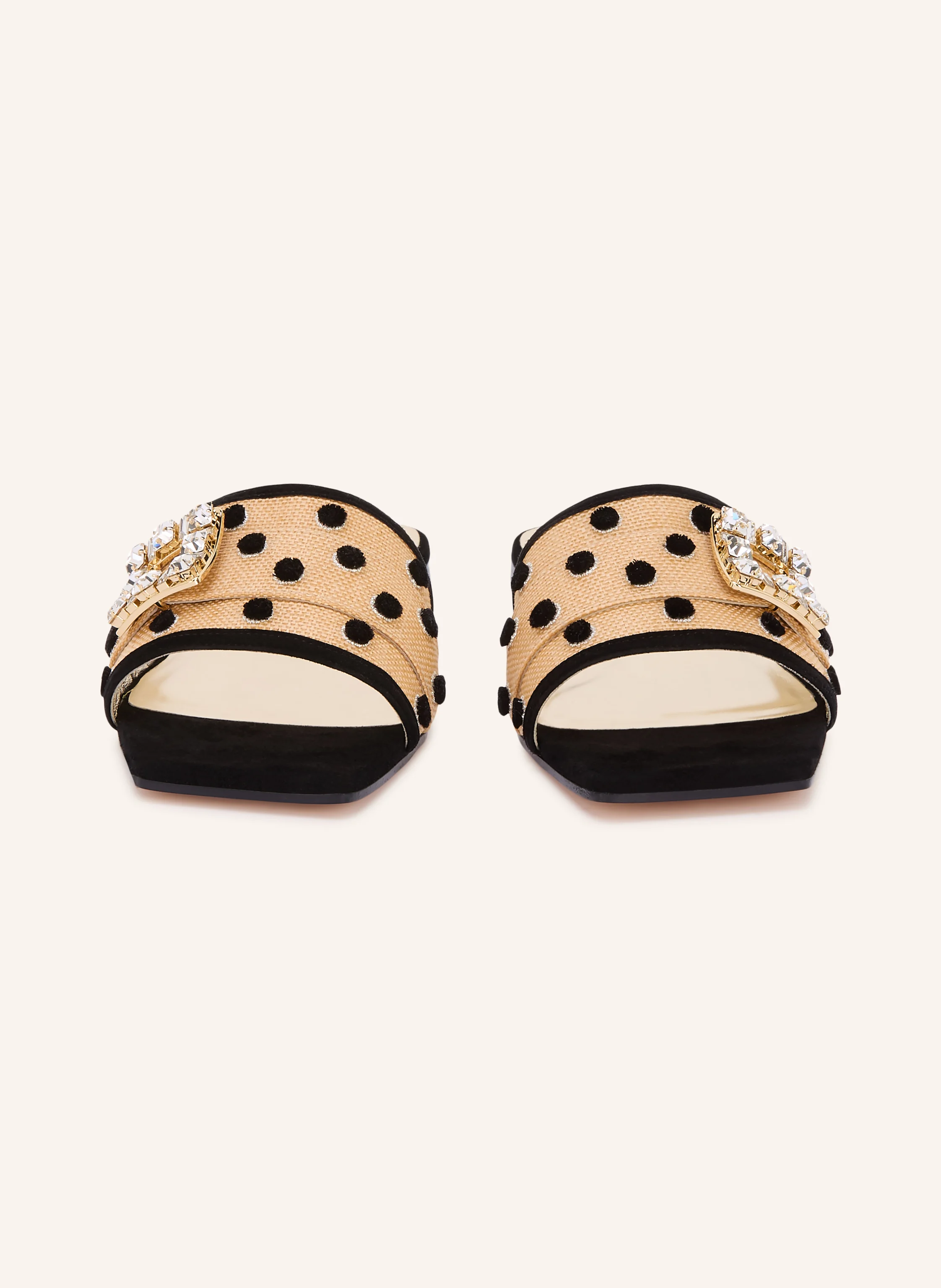 Roger Vivier Papuci VIV cu pietre decorative: BEJ / NEGRU