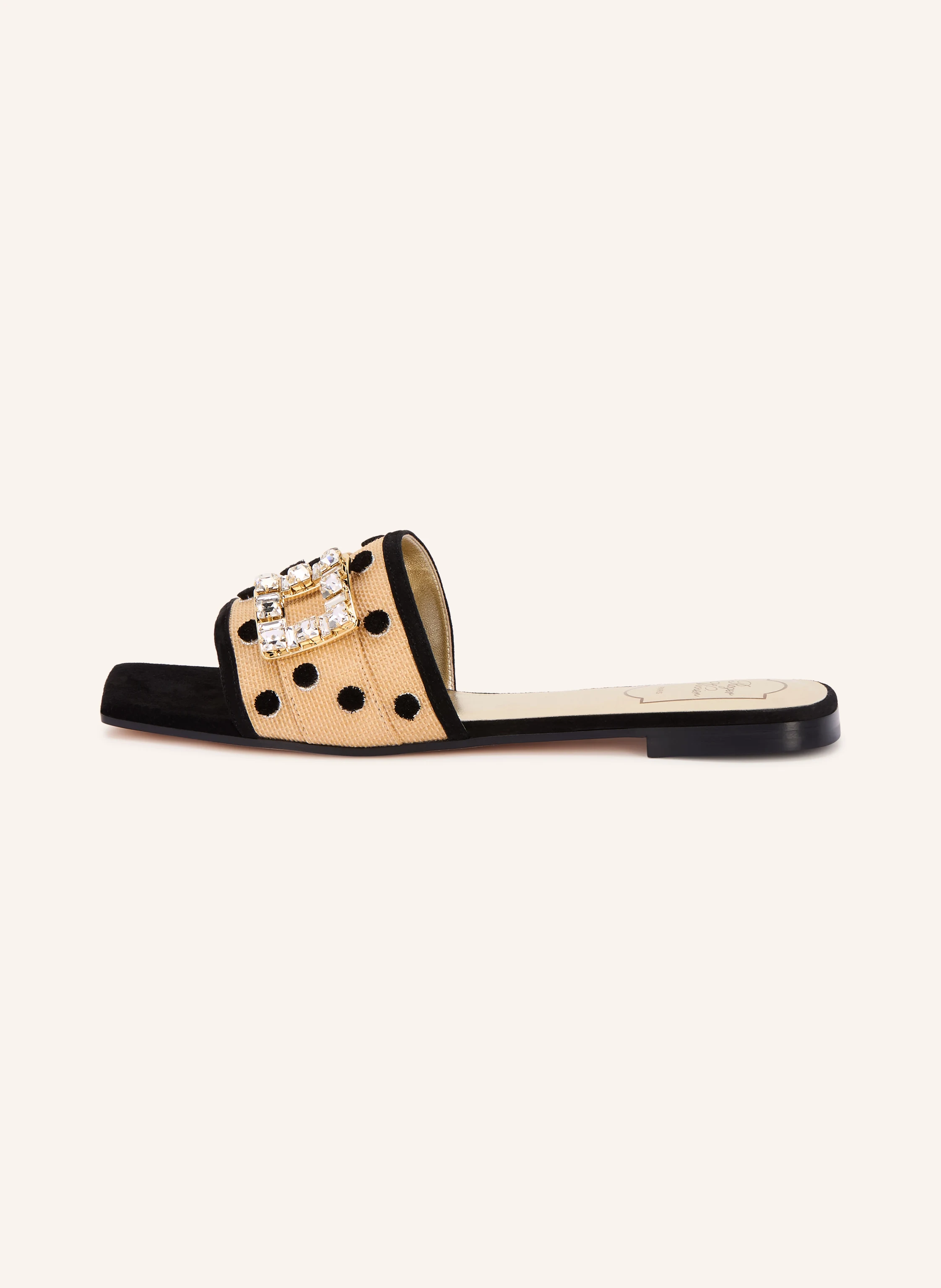 Roger Vivier Papuci VIV cu pietre decorative: BEJ / NEGRU