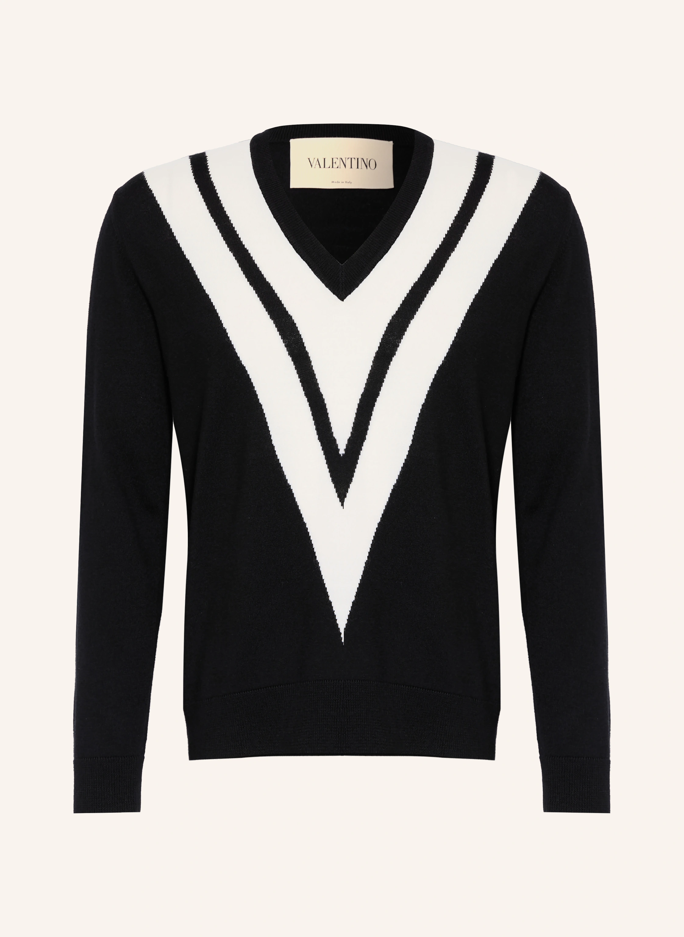 トップス valentino black summer wool knit 24aw VALENTINO sweater in black / white