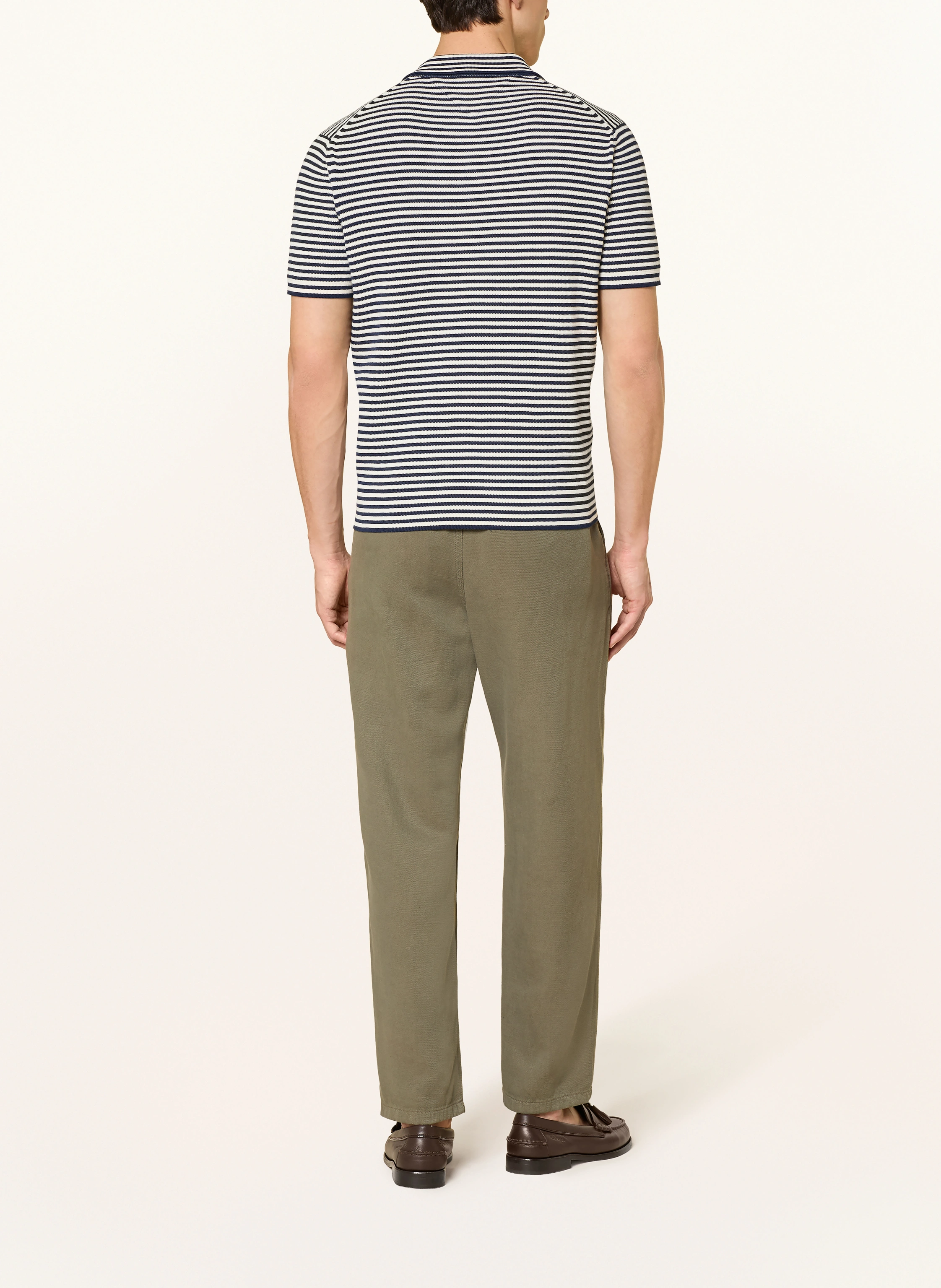 TOMMY HILFIGER knitted polo shirt: DARK BLUE / WHITE