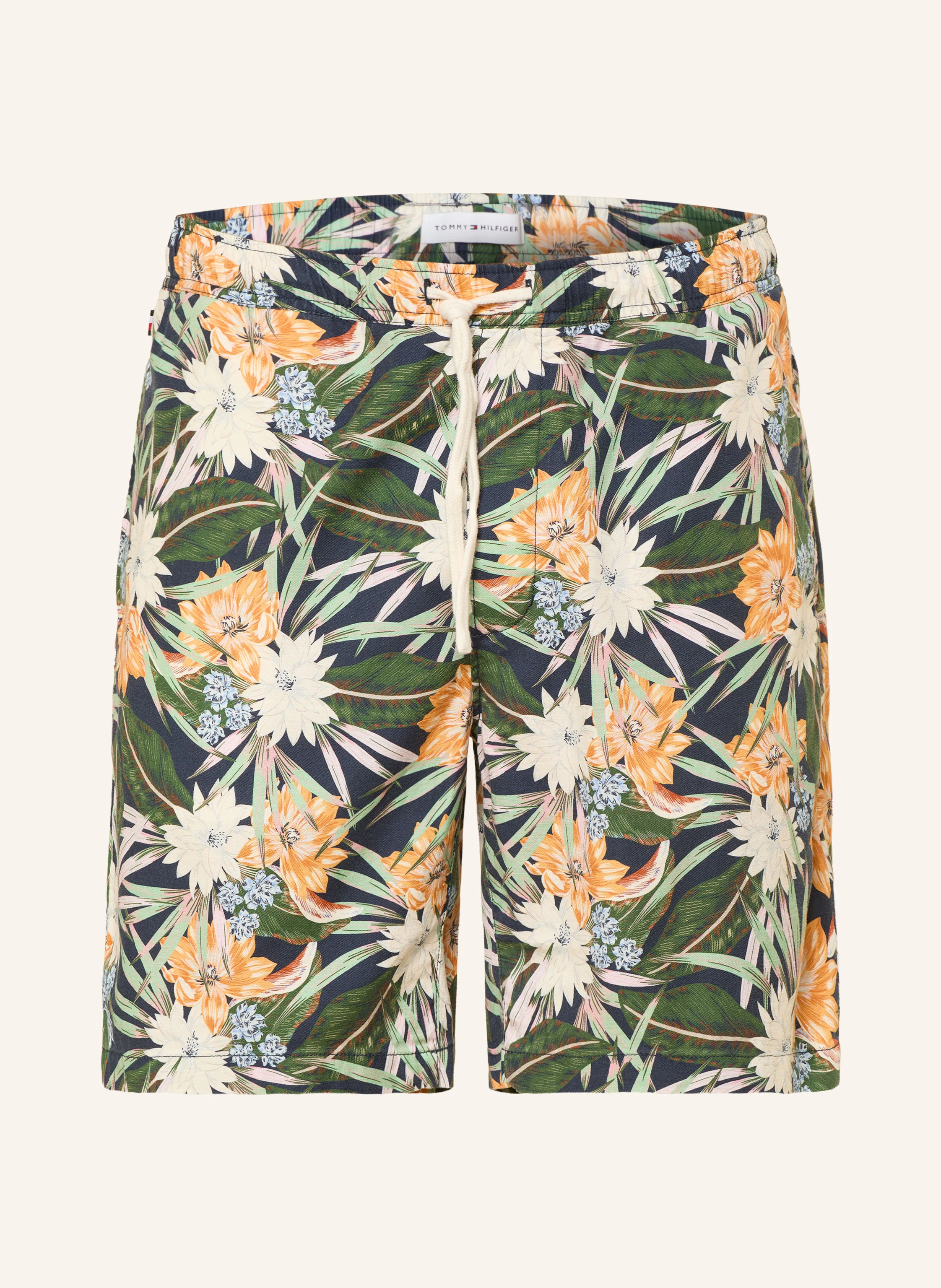TOMMY HILFIGER shorts: GREEN / DARK ORANGE / BLUE