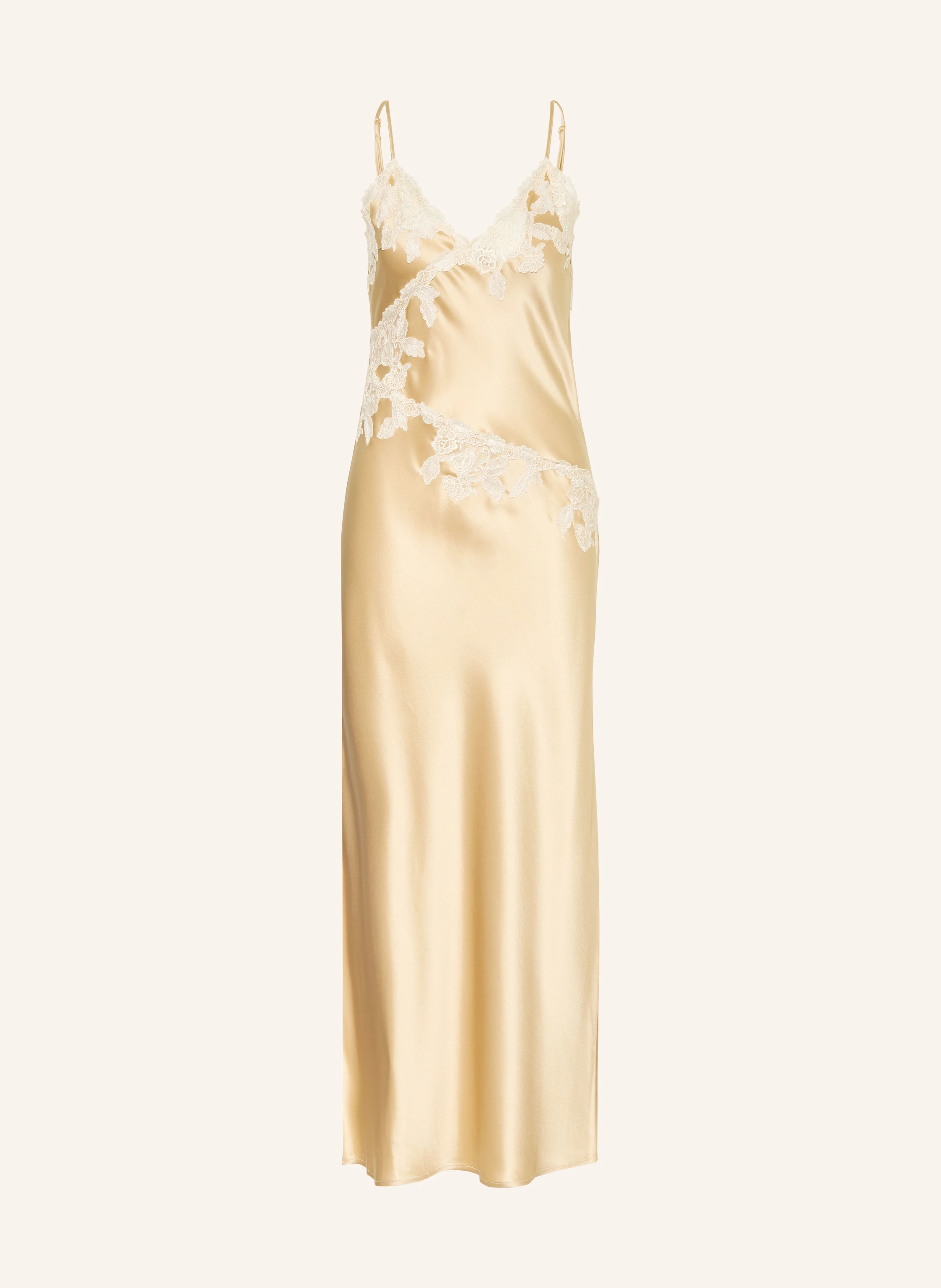 BY MALENE BIRGER VERA Satin Dress with Lace in beige / cream BY MALENE BIRGER VERA Satin Dress with Lace in beige / cream