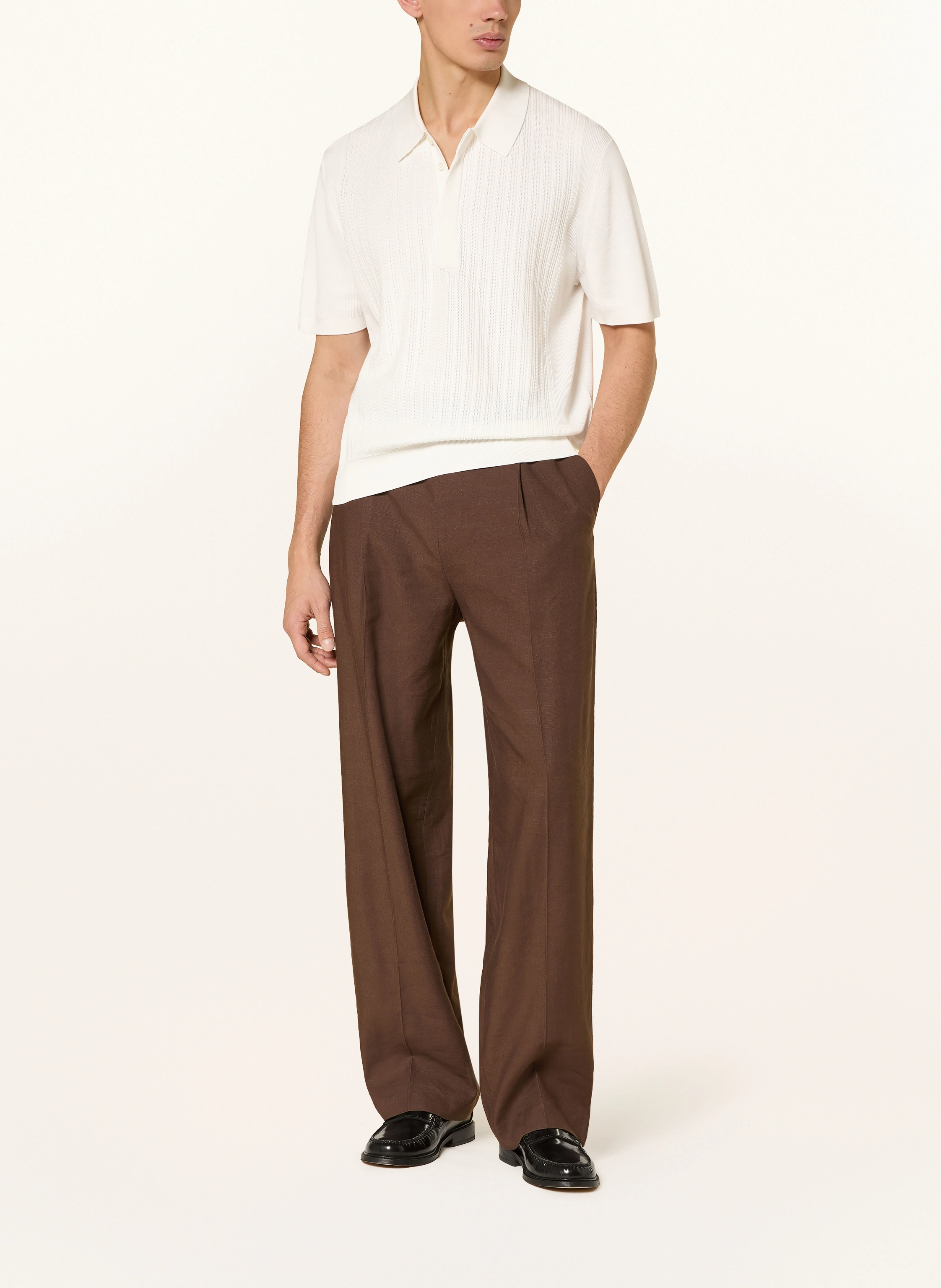 COS Knit polo shirt in white COS Knit polo shirt in white