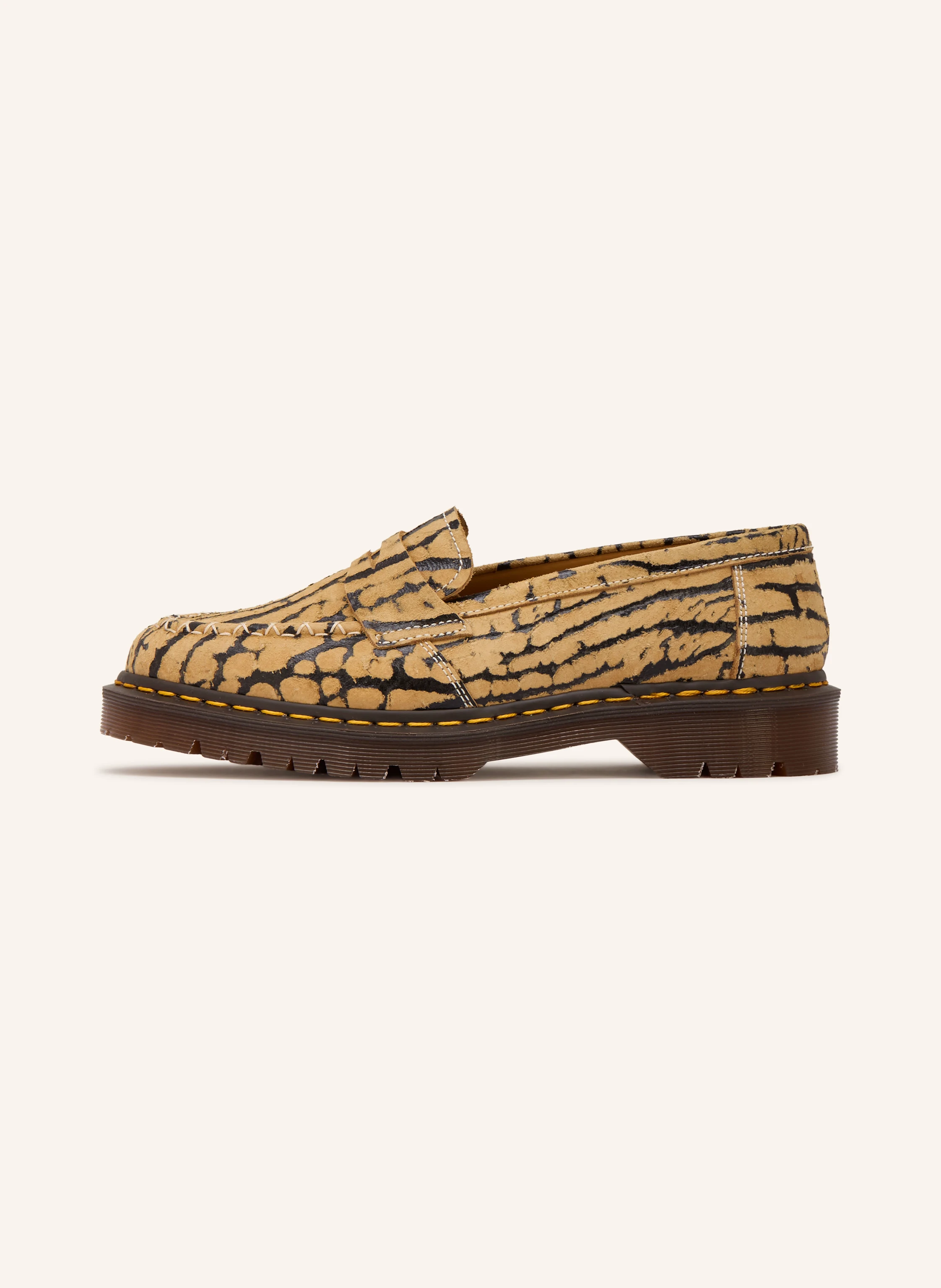 Dr. Martens DELAPRE Penny Loafers: LIGHT BROWN / BLACK
