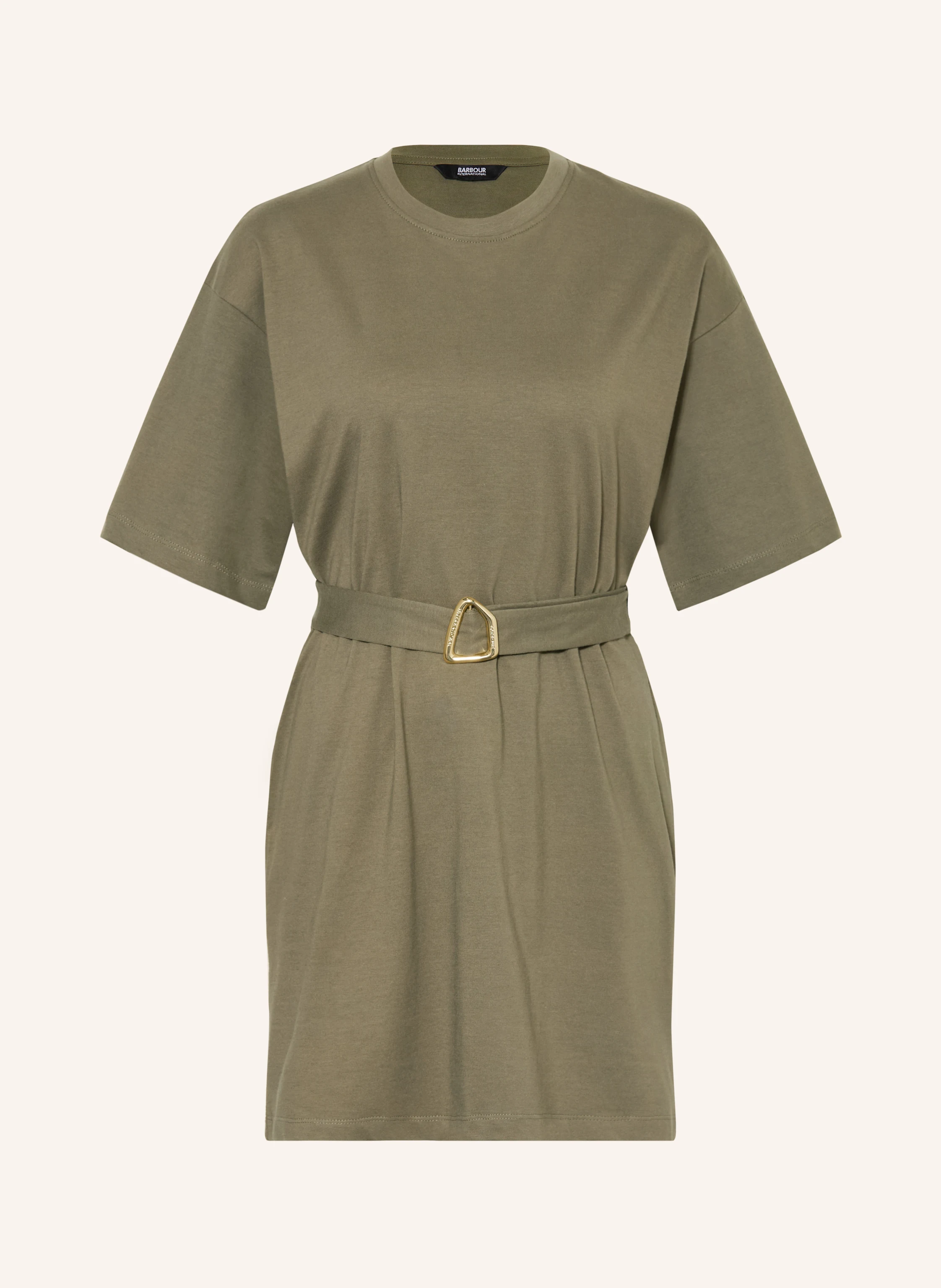 barbour jersey dress INTERNATIONAL UMA in olive / gold Neckline_halter