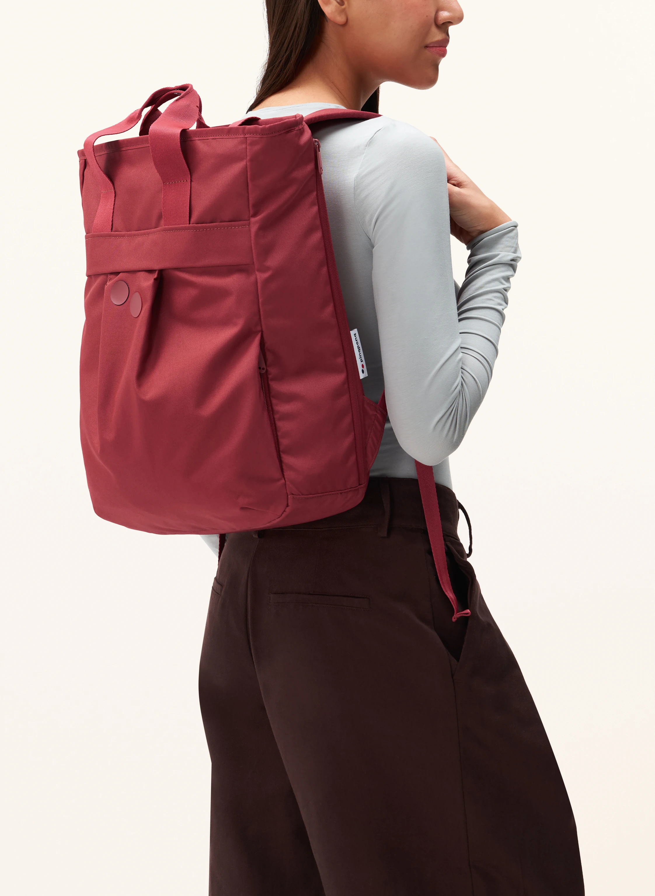 pinqponq KOMO backpack with laptop compartment: DARK RED