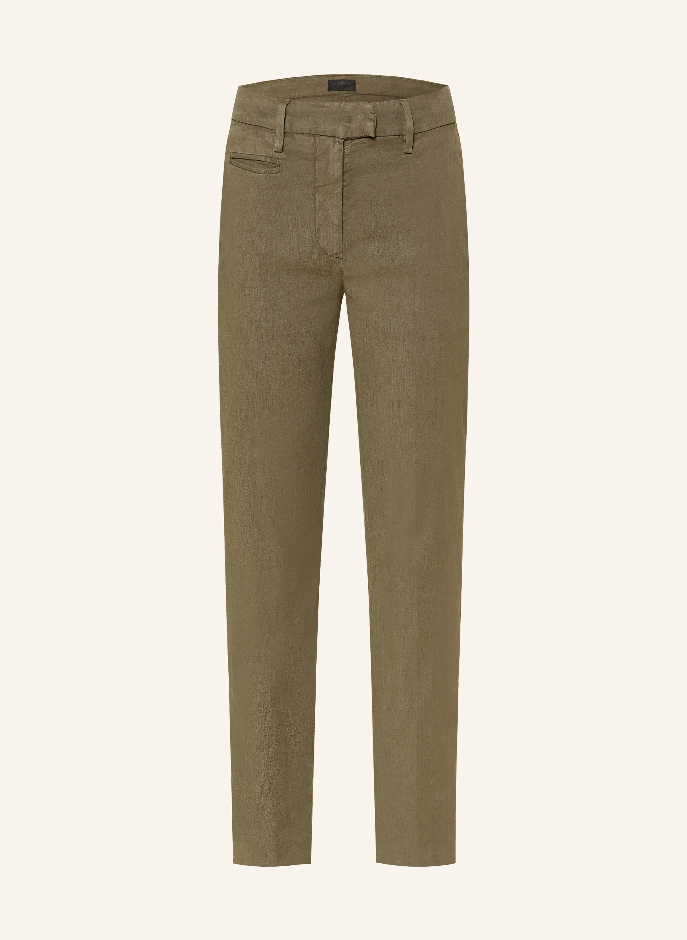 Dondup 7/8 PERFECT pants with linen: KHAKI