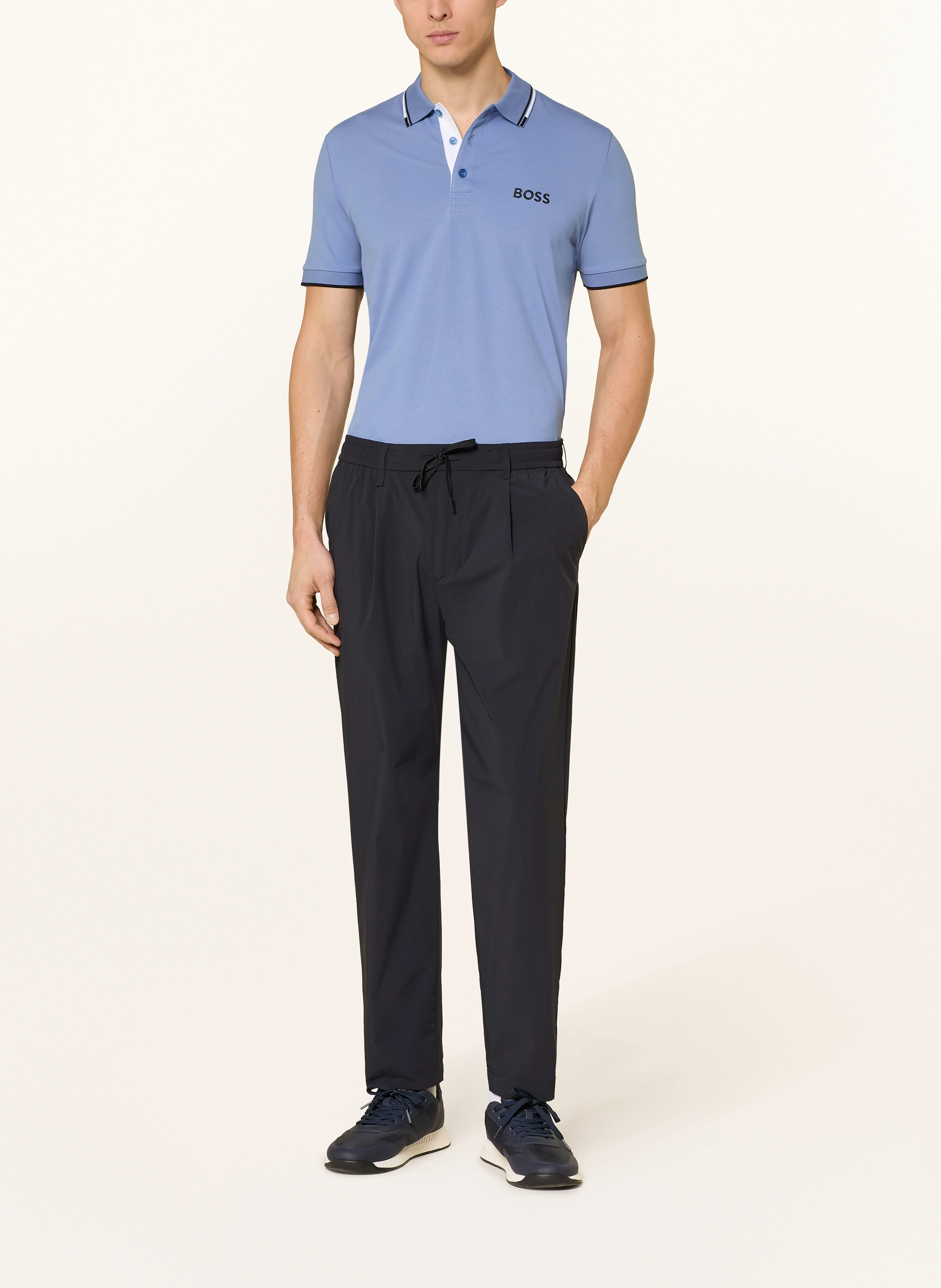 BOSS Pantaloni de golf CONVERT-PLEAT Tapered Fit: NEGRU