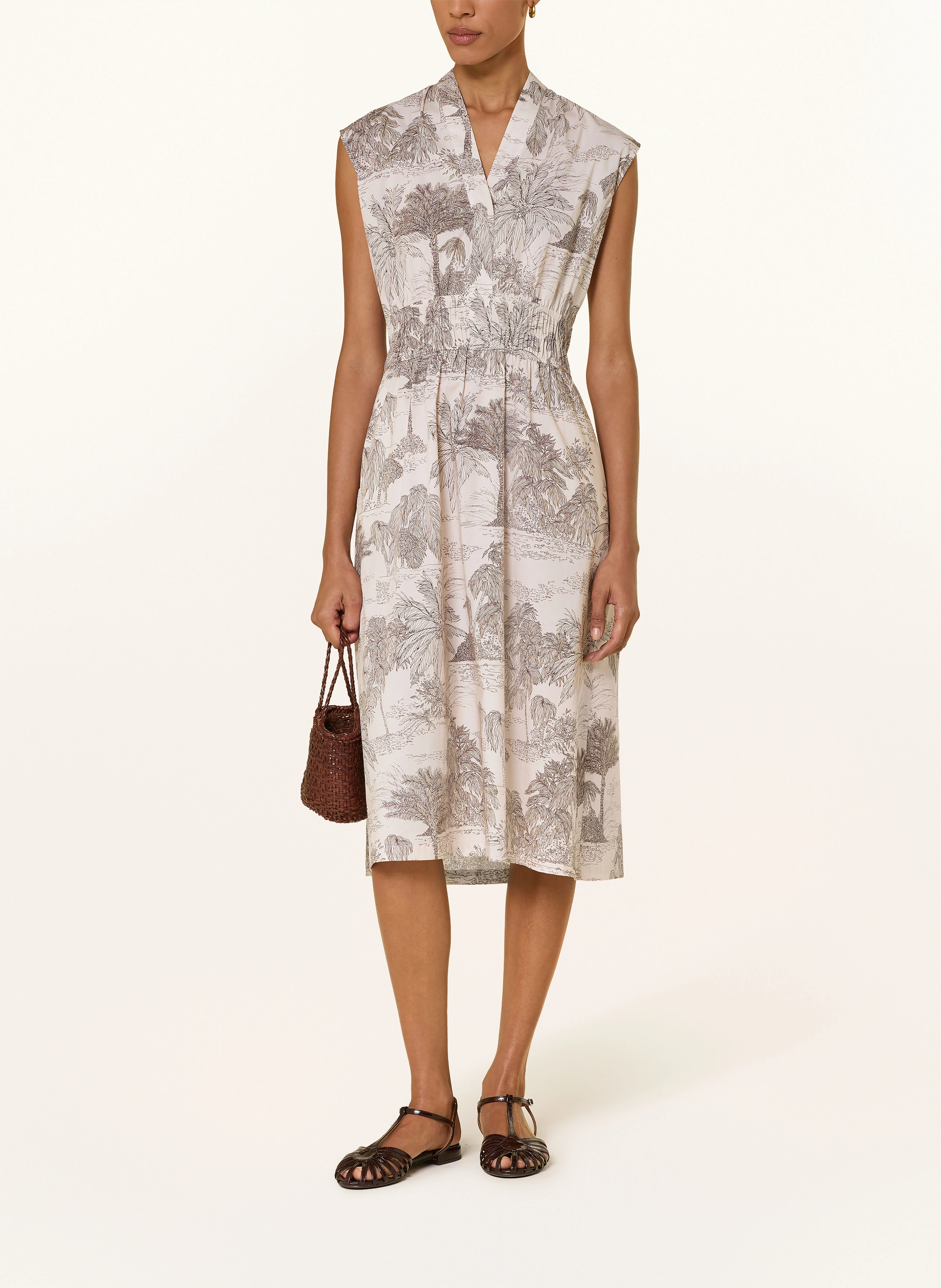 CINQUE CIELVINO Dress: ECRU / BROWN