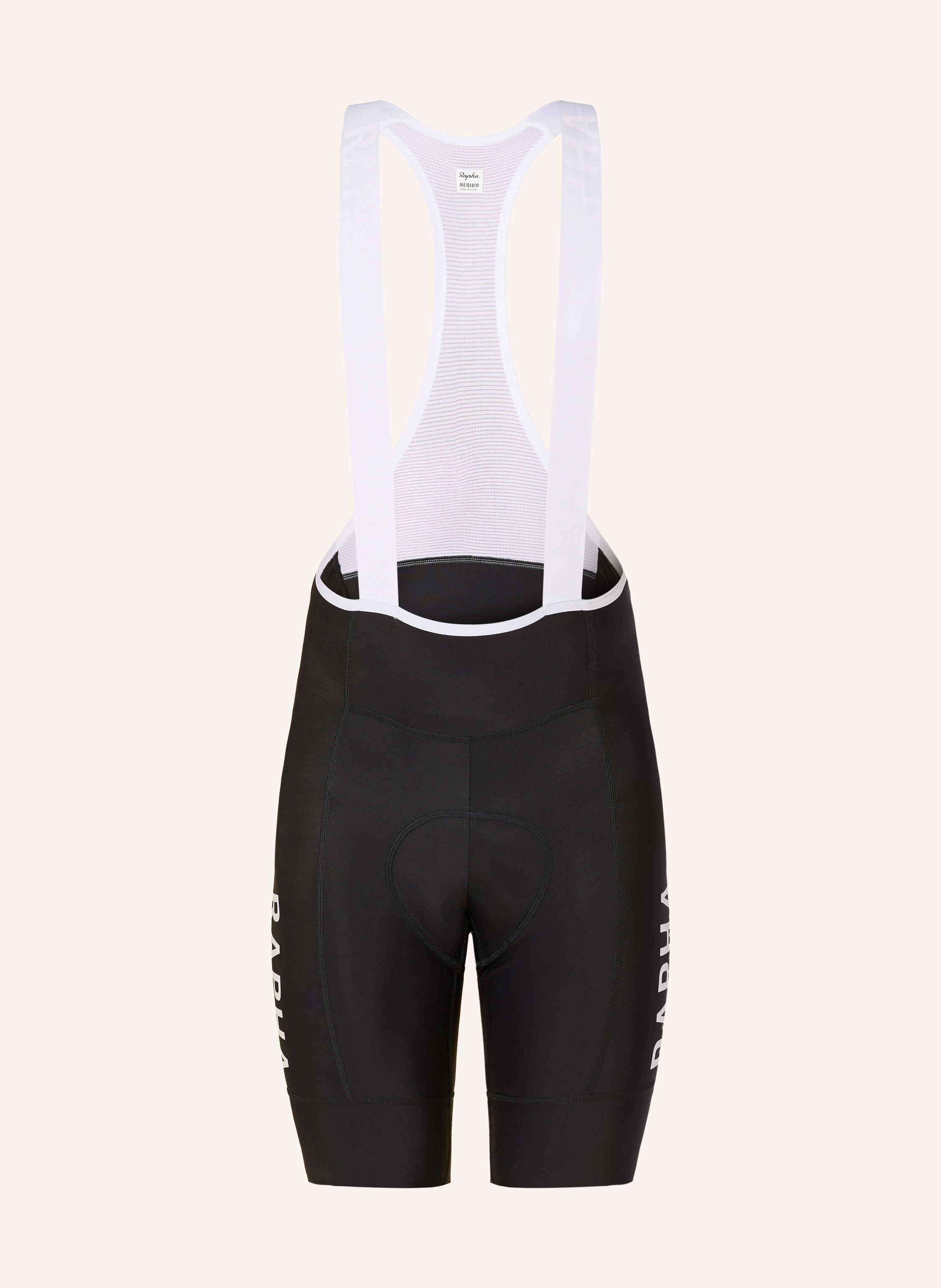 Rapha Cykelshorts PRO TEAM TRAINING BIB II med stropper og polstret indlæg: SORT / HVID