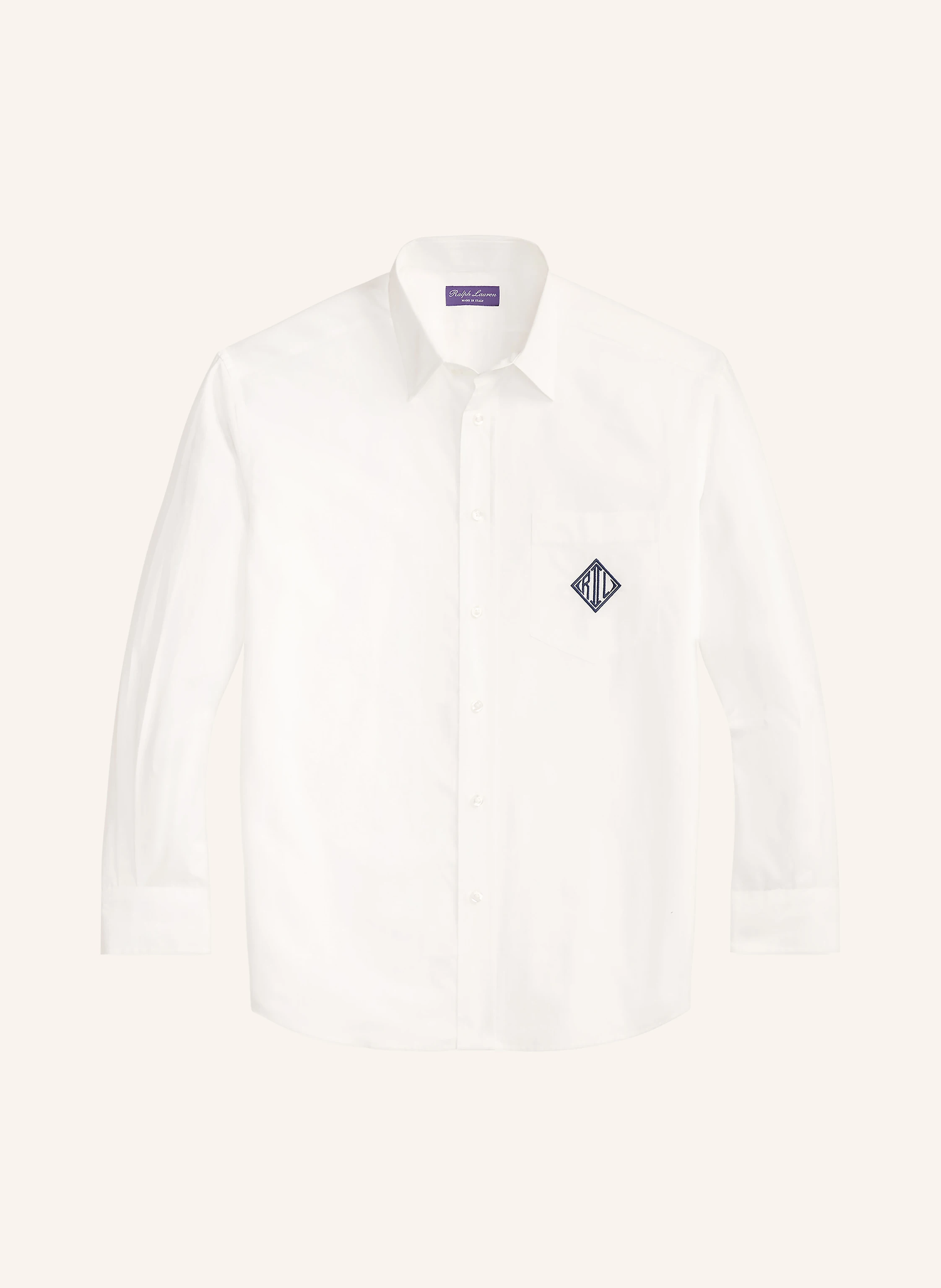 RALPH LAUREN PURPLE LABEL Relaxed Fit Shirt in ecru / dark blue