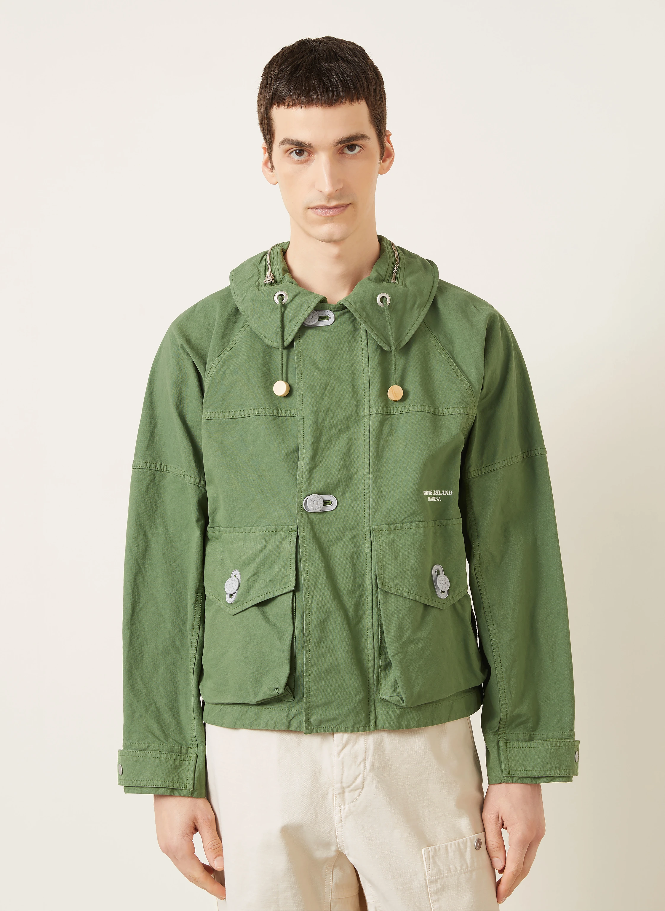 STONE  ミリタリージャケット オリーブグリーン メンズ STONE ISLAND ミリタリージャケット オリーブグリーン