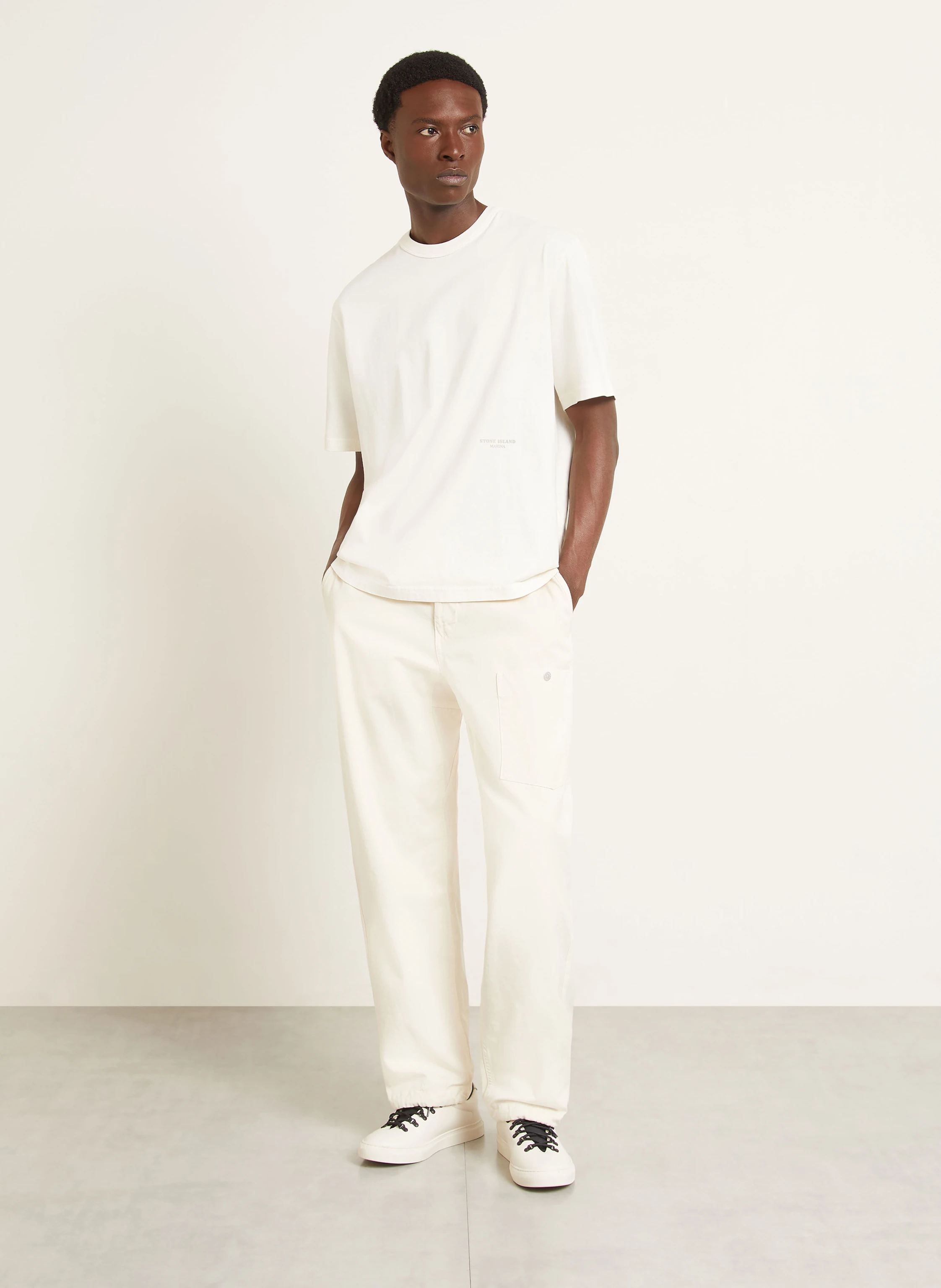 STONE ISLAND MARINA T-shirt in cream