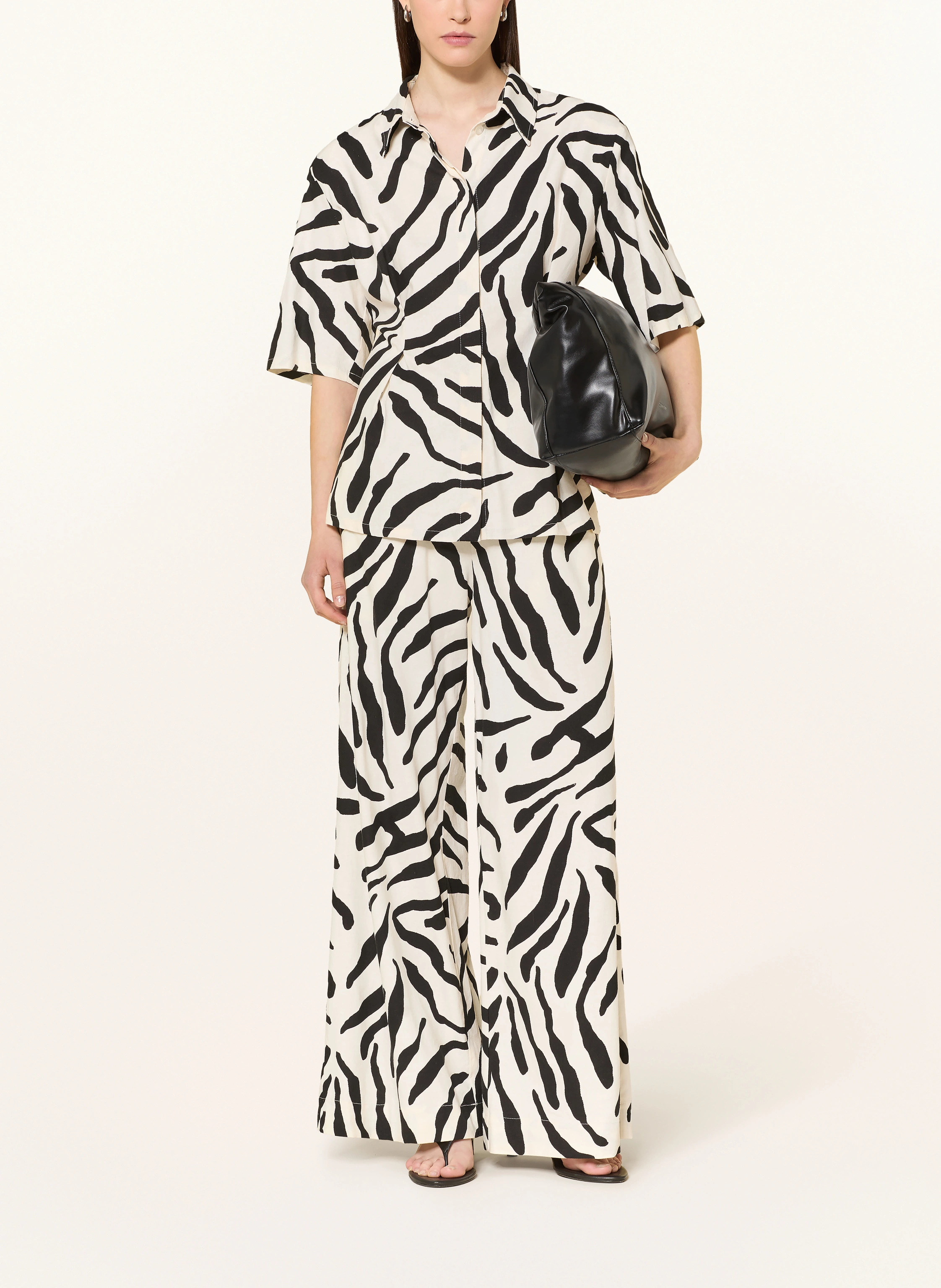 GESTUZ Marlene Pants GZZEONA: BLACK / WHITE