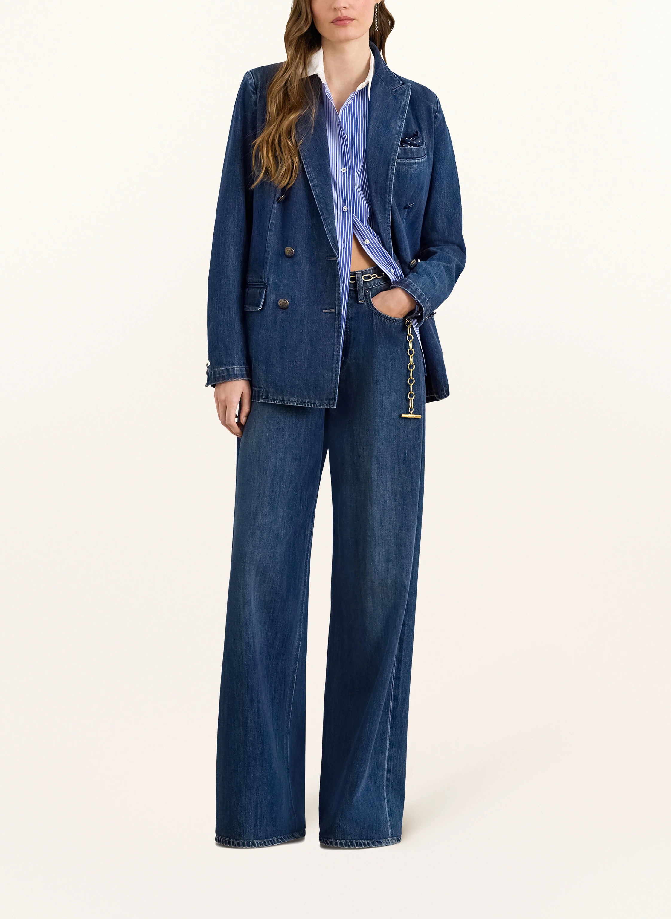 LAUREN RALPH LAUREN Denim blazer: DARK BLUE