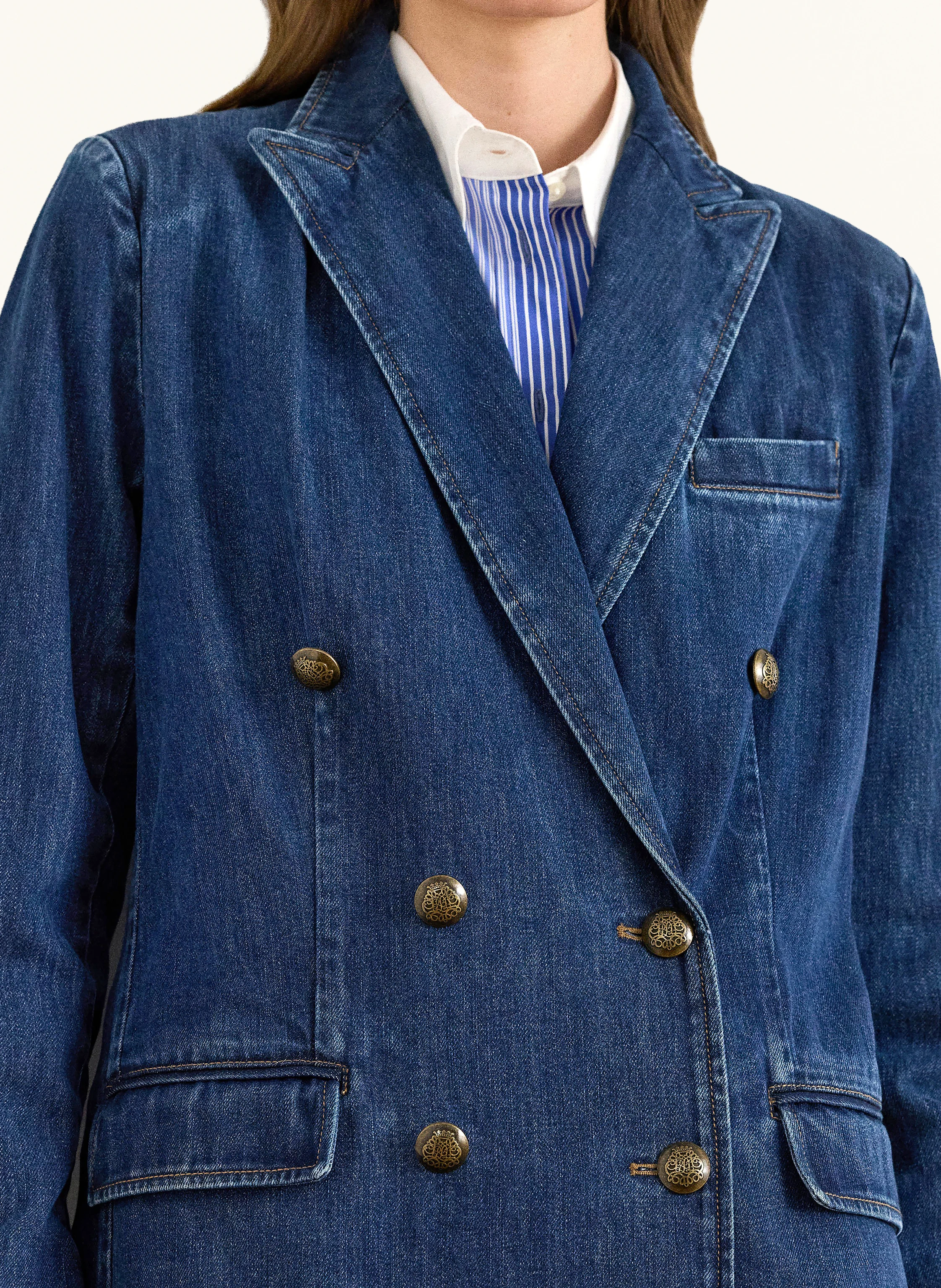 LAUREN RALPH LAUREN Denim blazer: DARK BLUE