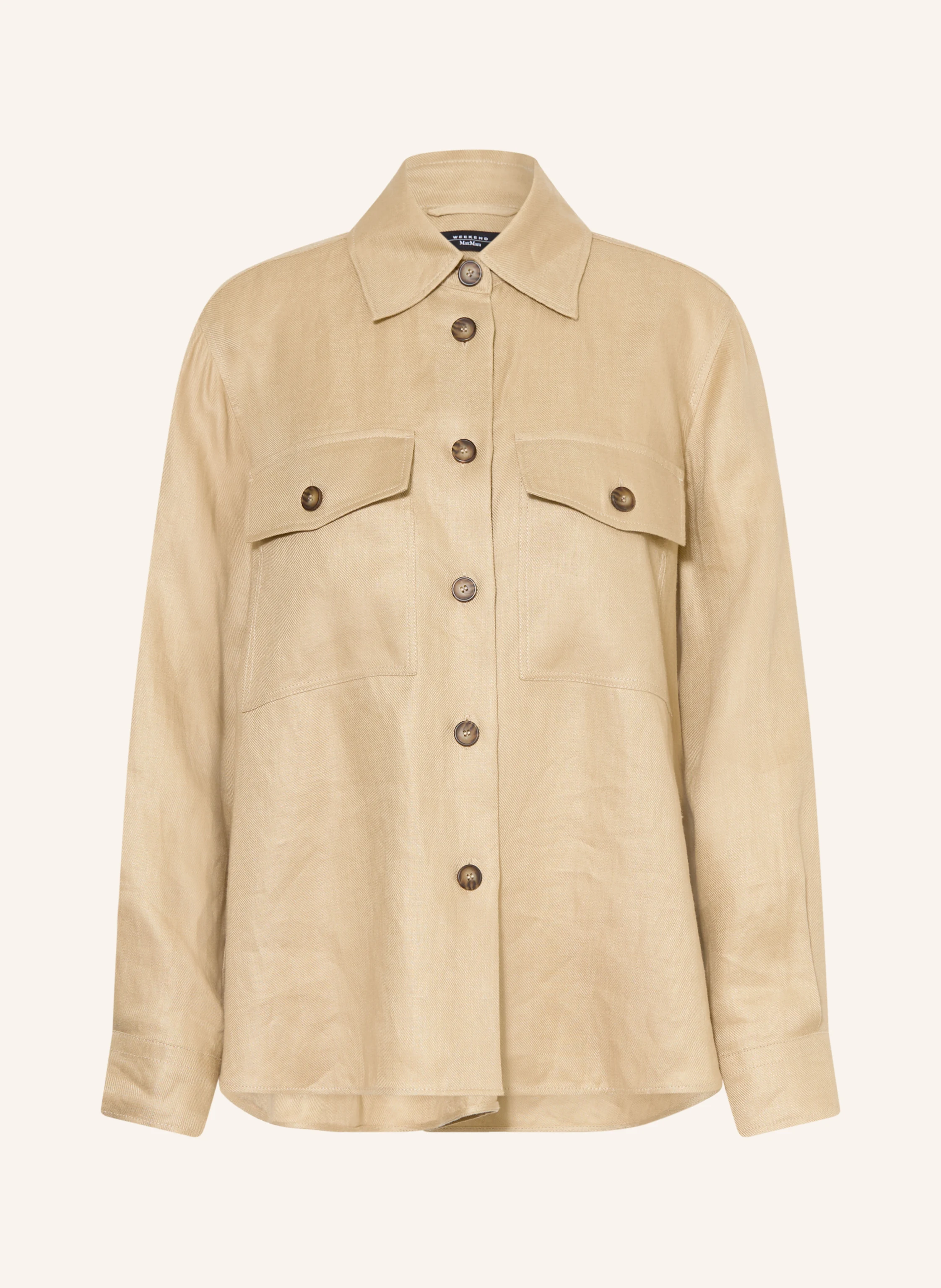 WEEKEND Max Mara POMPOSA linen shirt: CAMEL