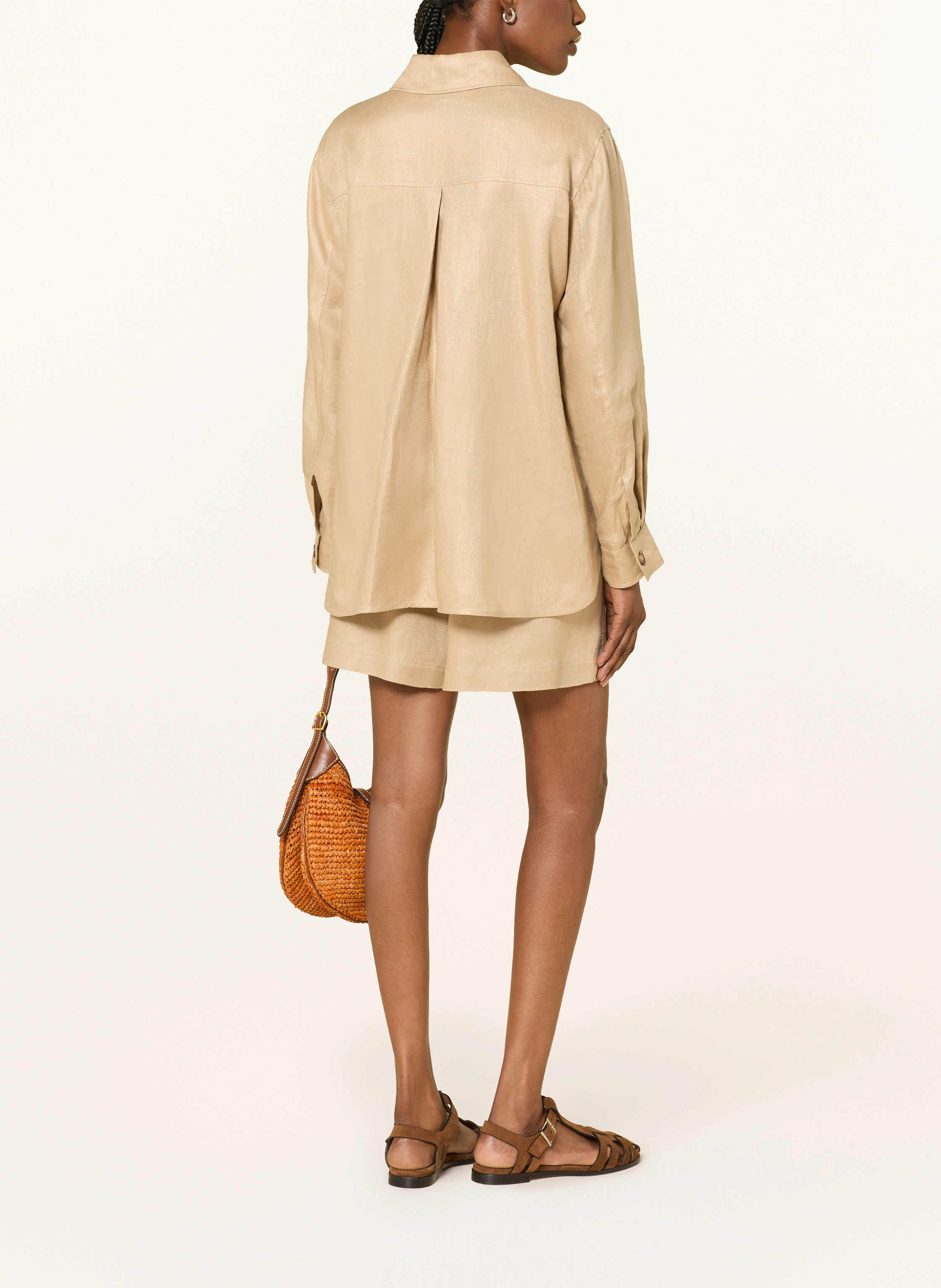 WEEKEND Max Mara POMPOSA linen shirt: CAMEL