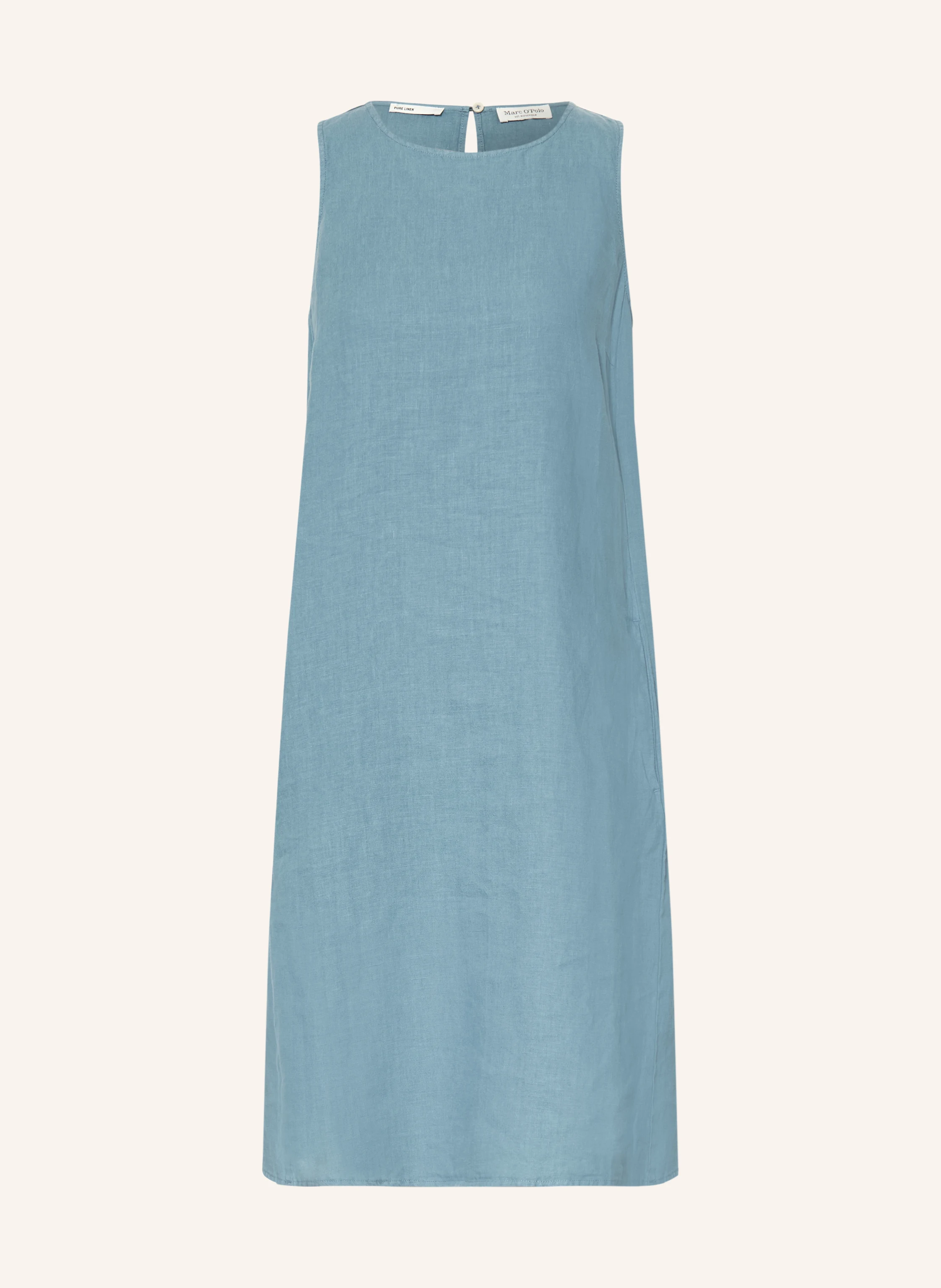 marco polo linen dress Linen dress shaped with all-over print