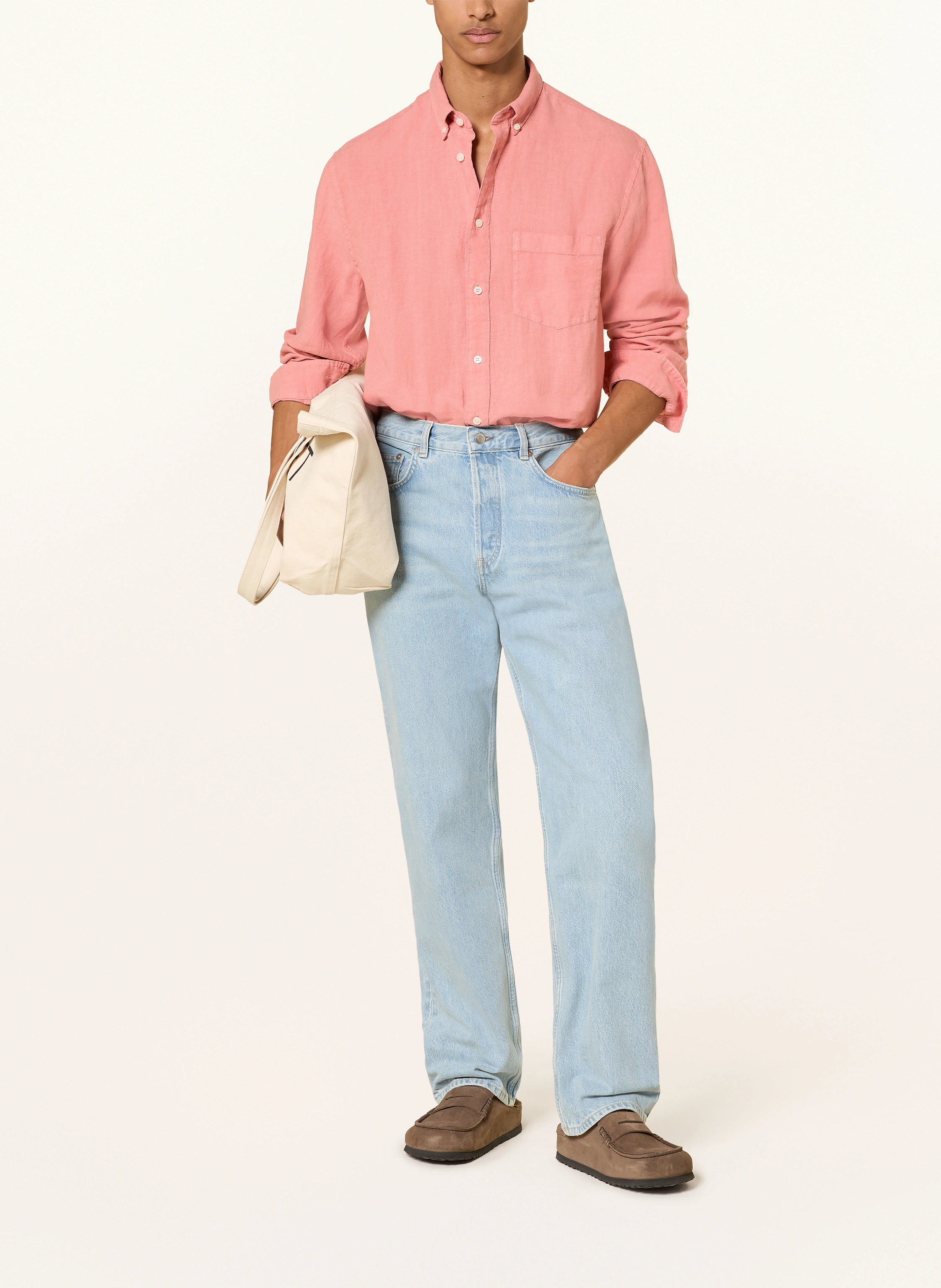 ARKET Linnedskjorte BALMAR Relaxed Fit: LYSERØD
