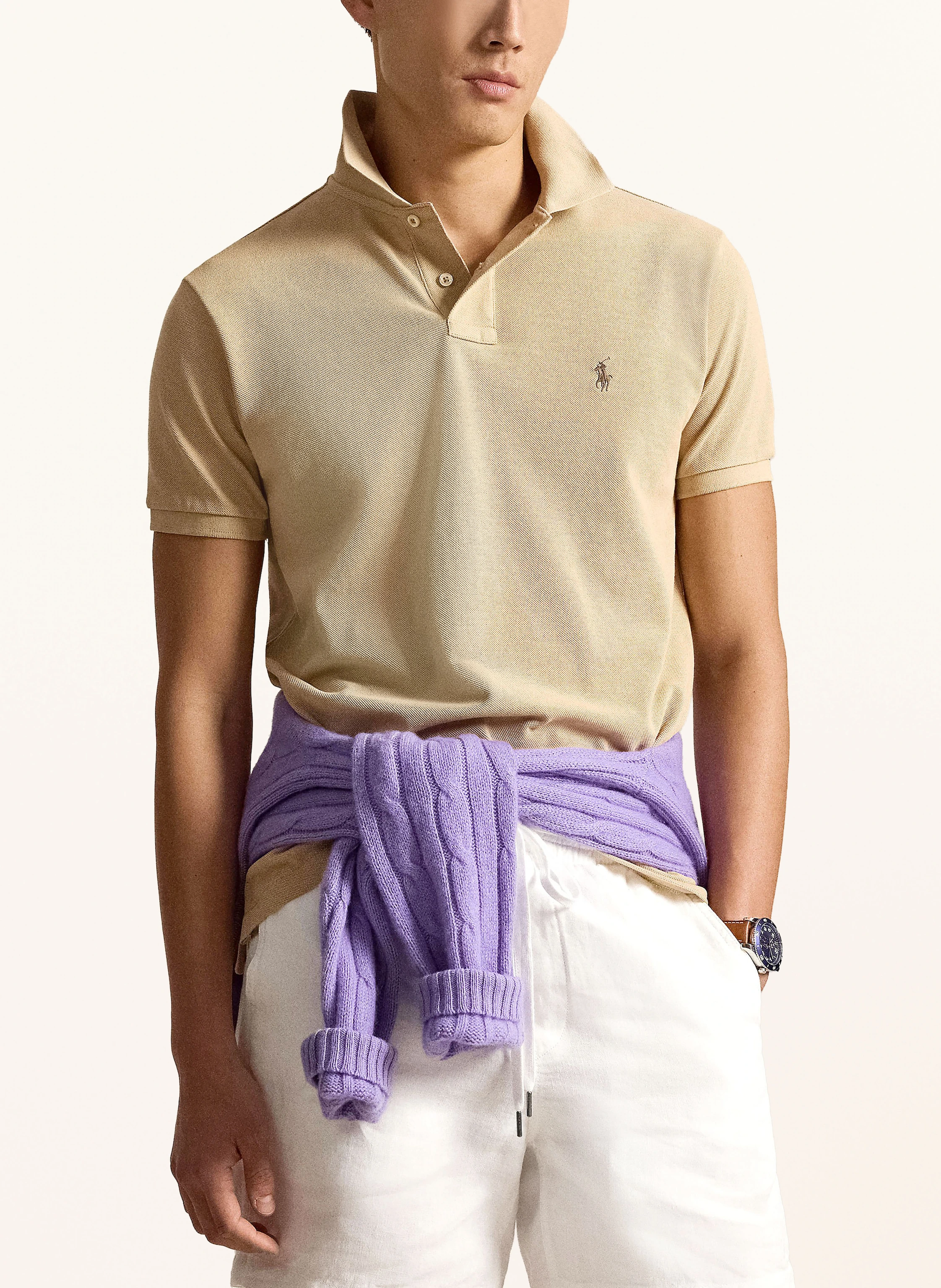 POLO RALPH LAUREN Pikétröja Custom Slim Fit: KAMEL