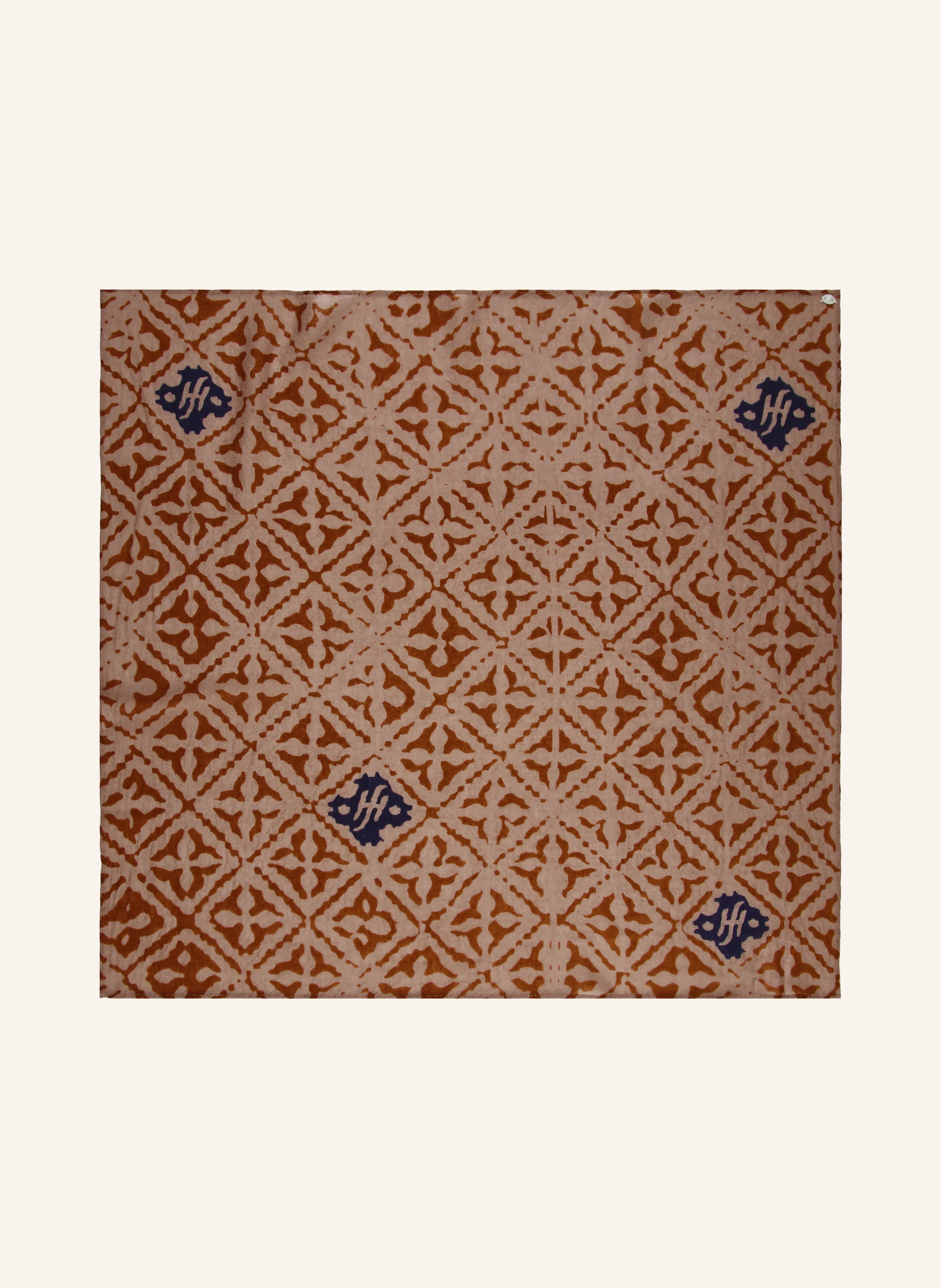 friendly hunting cashmere scarf: TAUPE / COGNAC