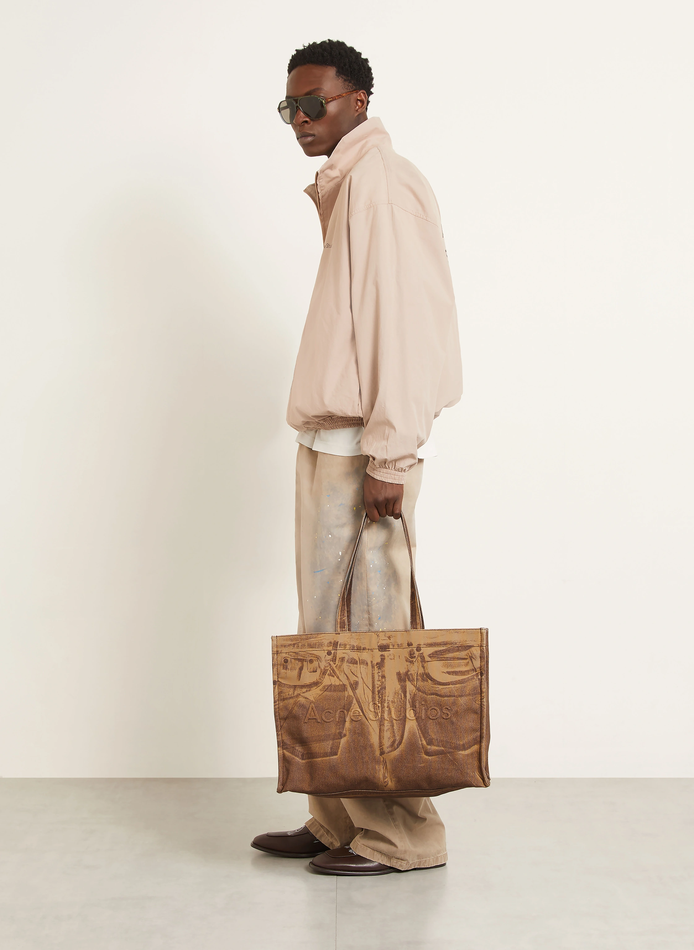 Acne Studios Tote bag in brown / light brown
