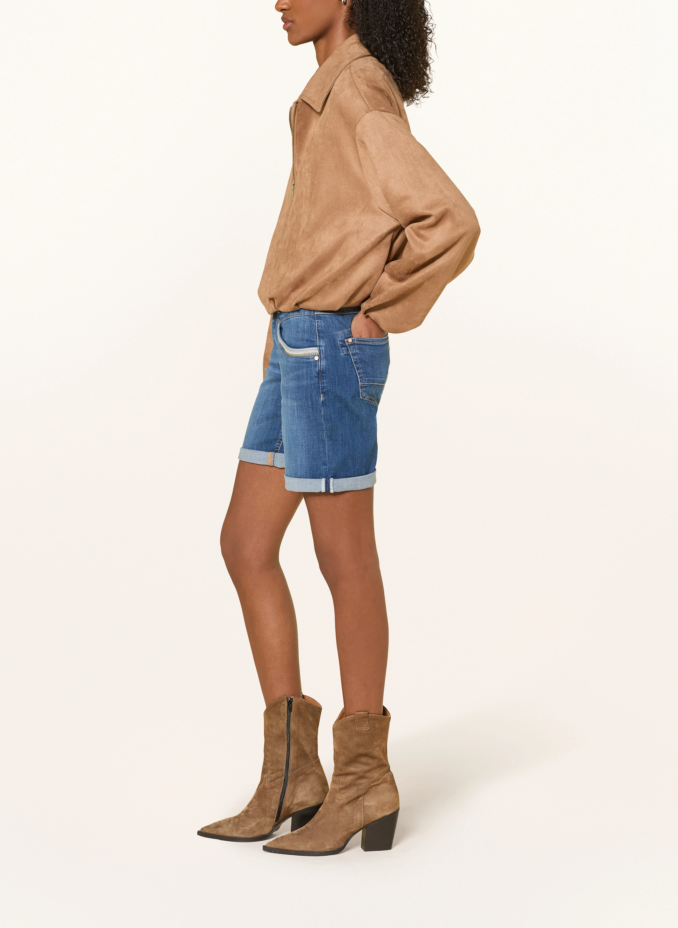 MOS MOSH MMNAOMI denim shorts: 493 Mid Blue