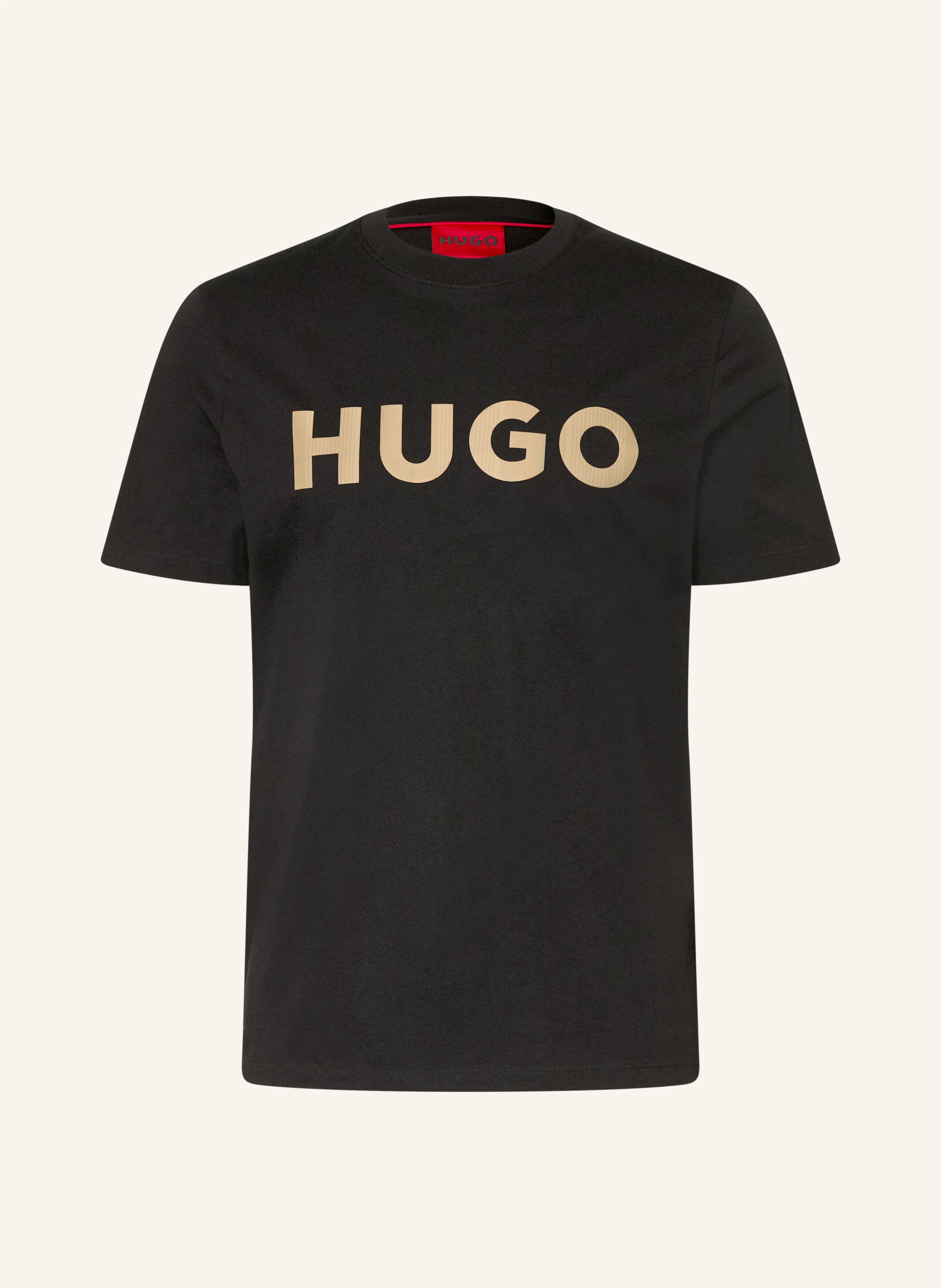 HUGO DULIVIO T-shirt: BLACK / LIGHT BROWN