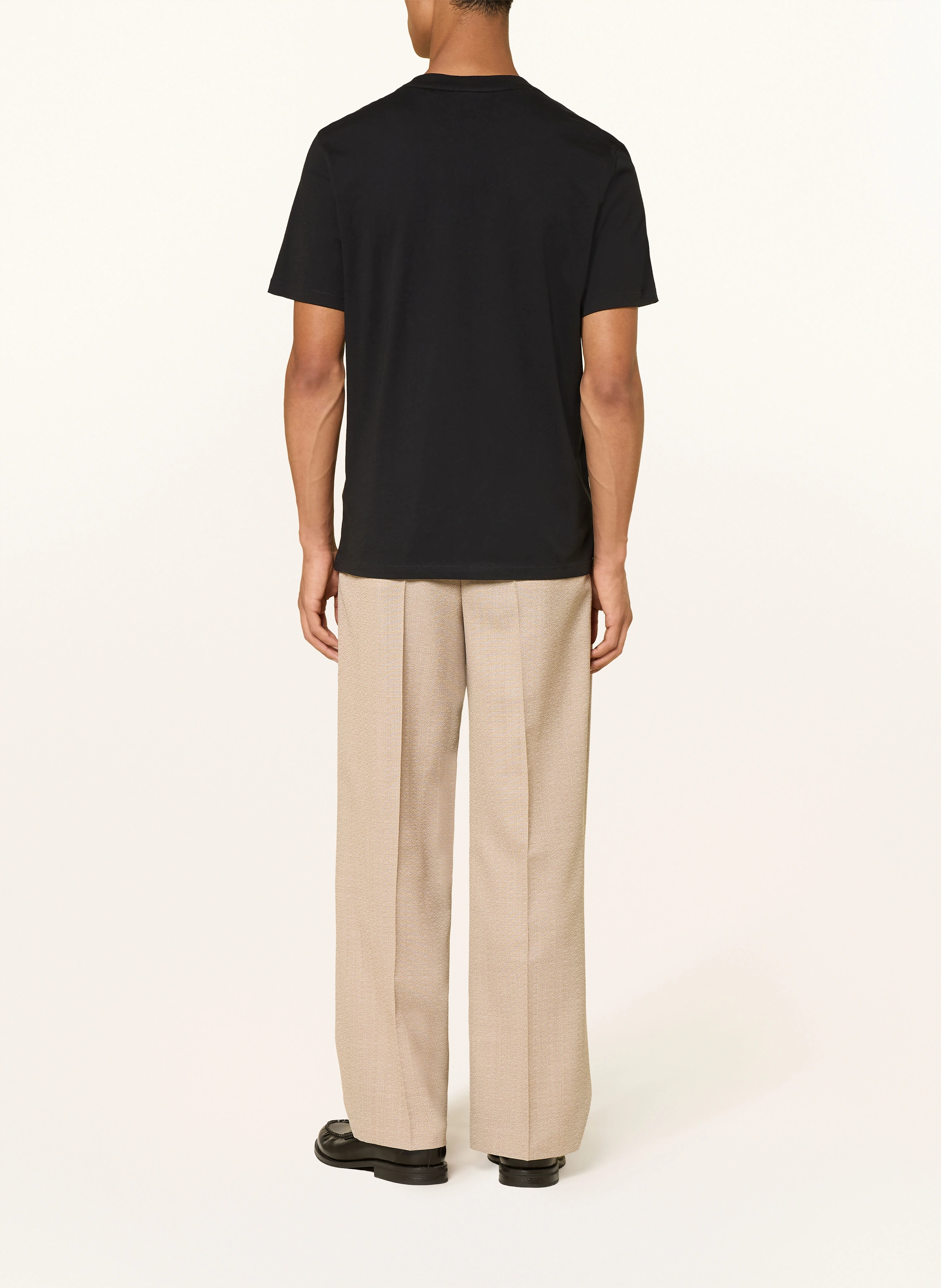 HUGO DULIVIO T-shirt: BLACK / LIGHT BROWN