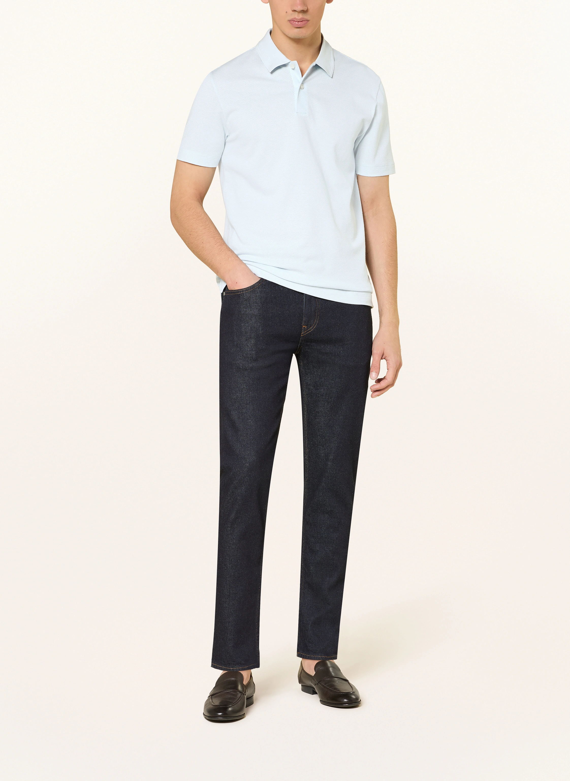 BOSS Polo en piqué PARLAY: BLEU CLAIR