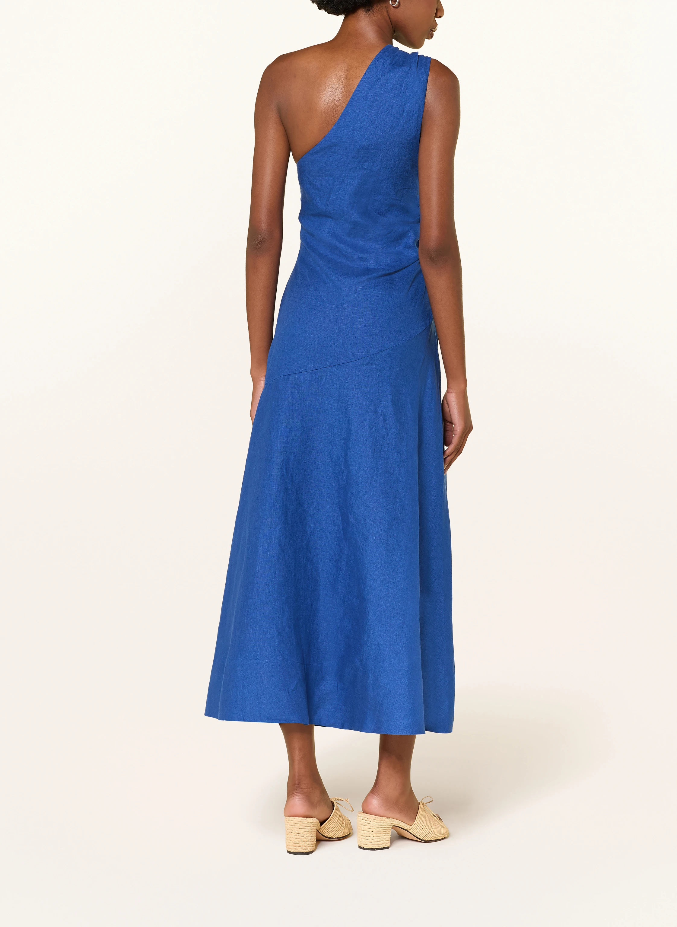 farm rio blue one shoulder dress Farm Rio One-Shoulder Seahorse Embroidery Maxi Dress